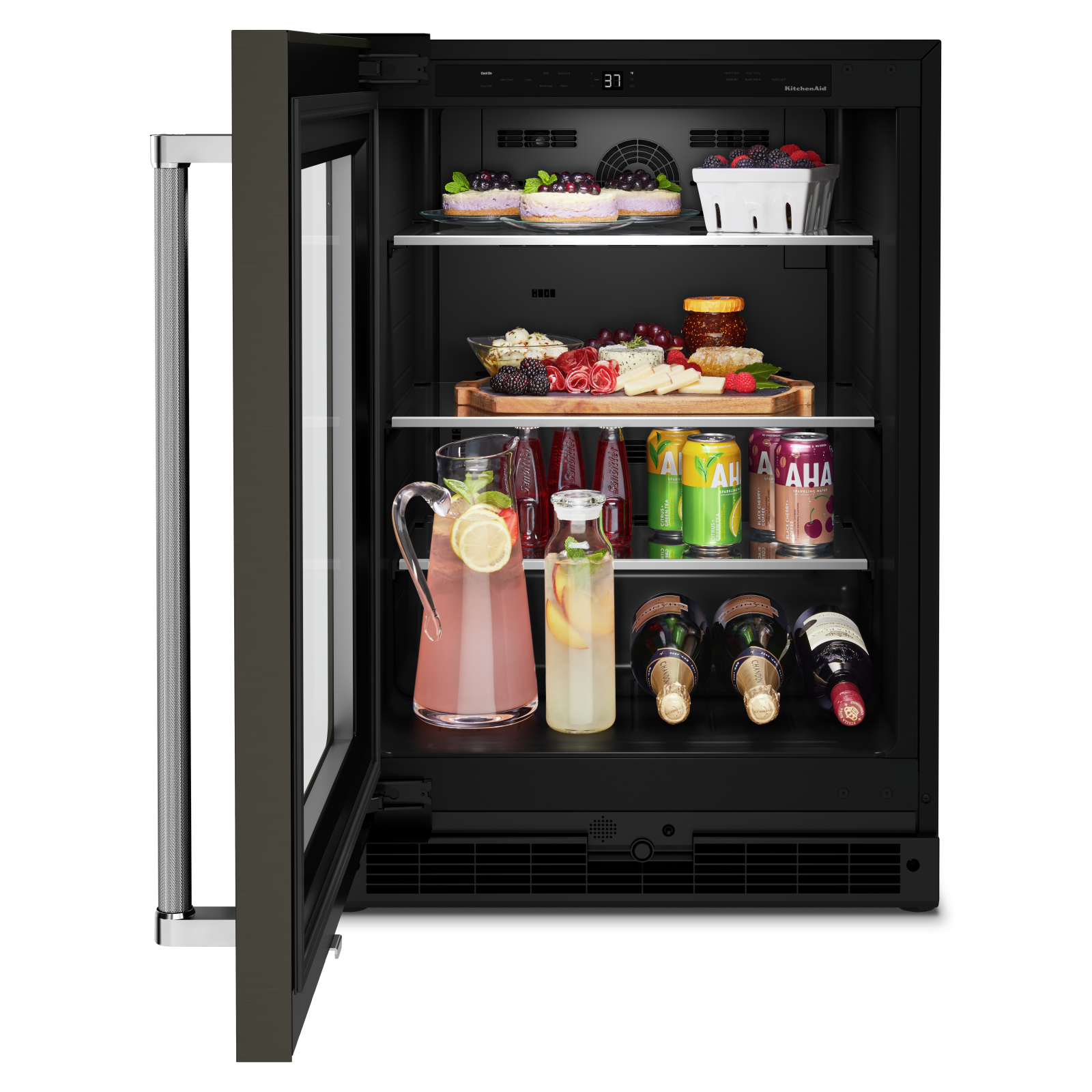 KitchenAid - 23.875 Inch 5.2 cu. ft Undercounter Refrigerator in Black Stainless - KURL314KBS