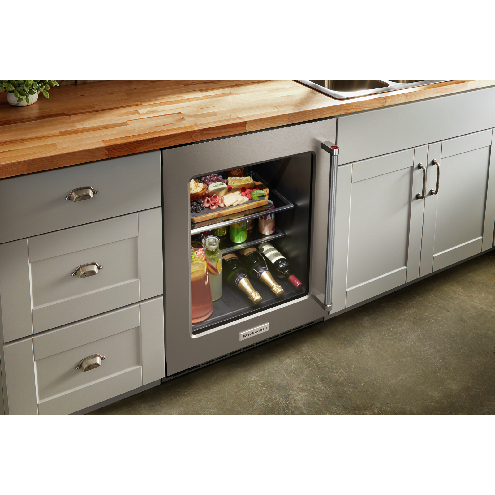 KitchenAid - 23.875 Inch 5.2 cu. ft Undercounter Refrigerator in Stainless - KURL314KSS