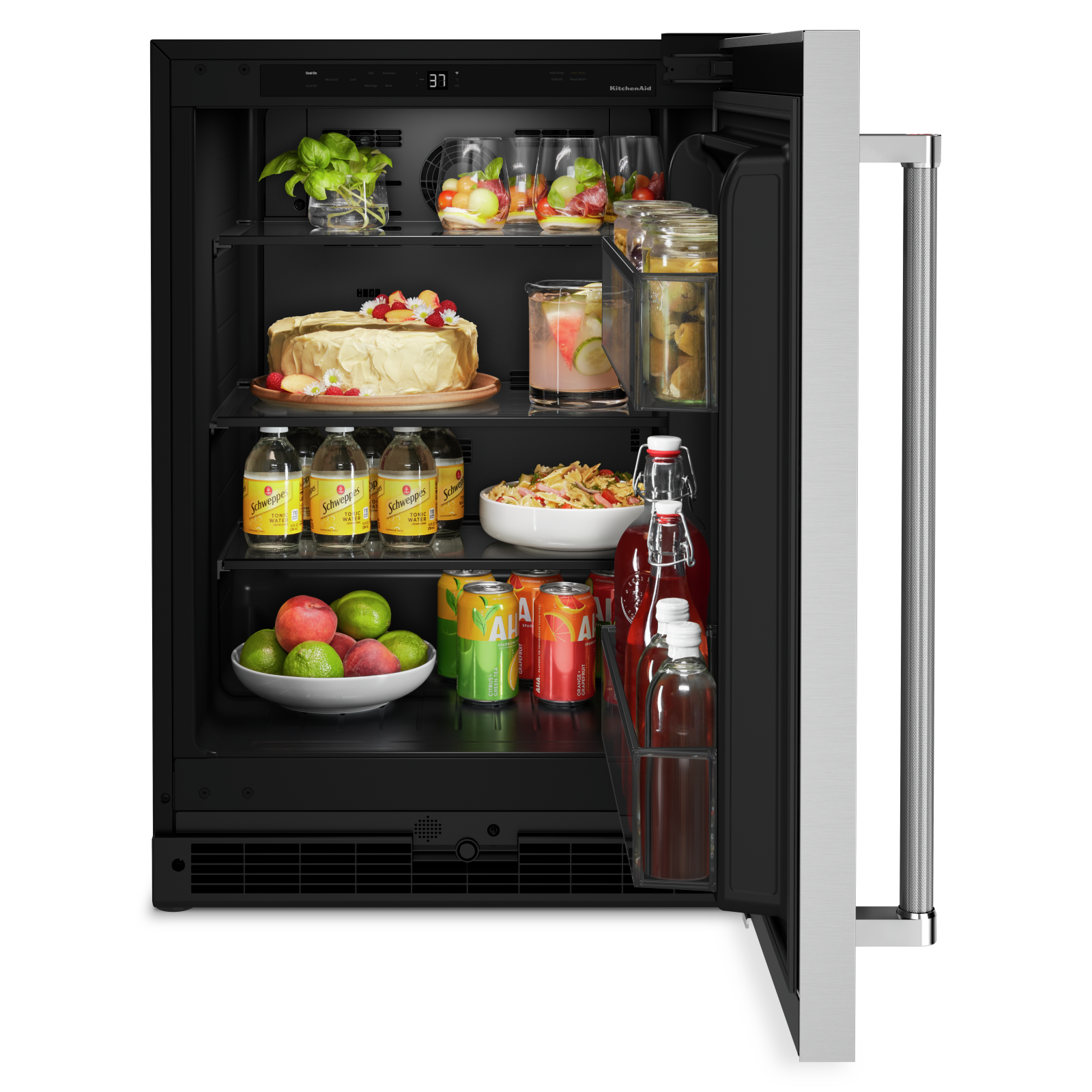 KitchenAid - 23.875 Inch 5 cu. ft Undercounter Refrigerator in Stainless - KURR114KSB