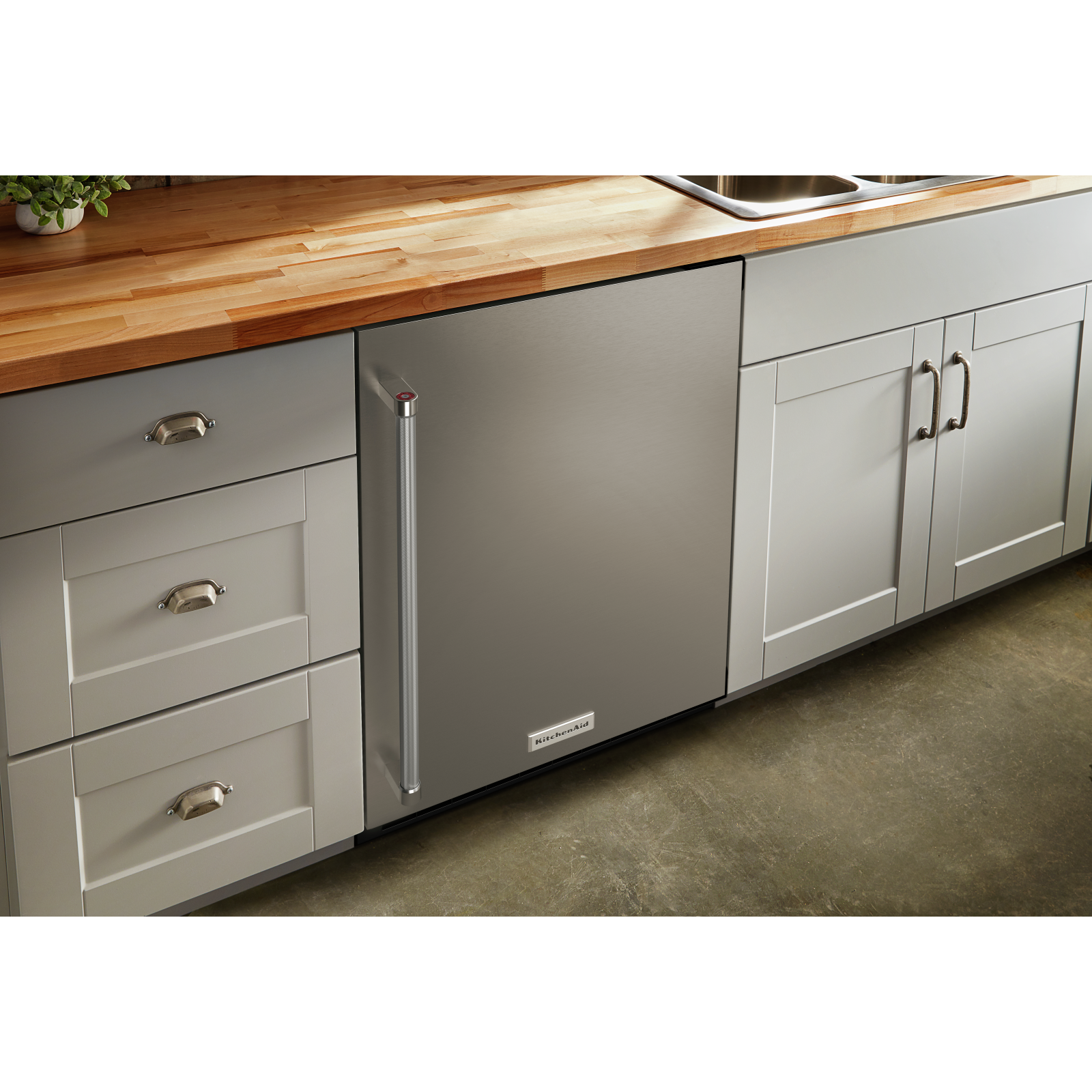 KitchenAid - 23.875 Inch 5 cu. ft Undercounter Refrigerator in Stainless - KURR114KSB