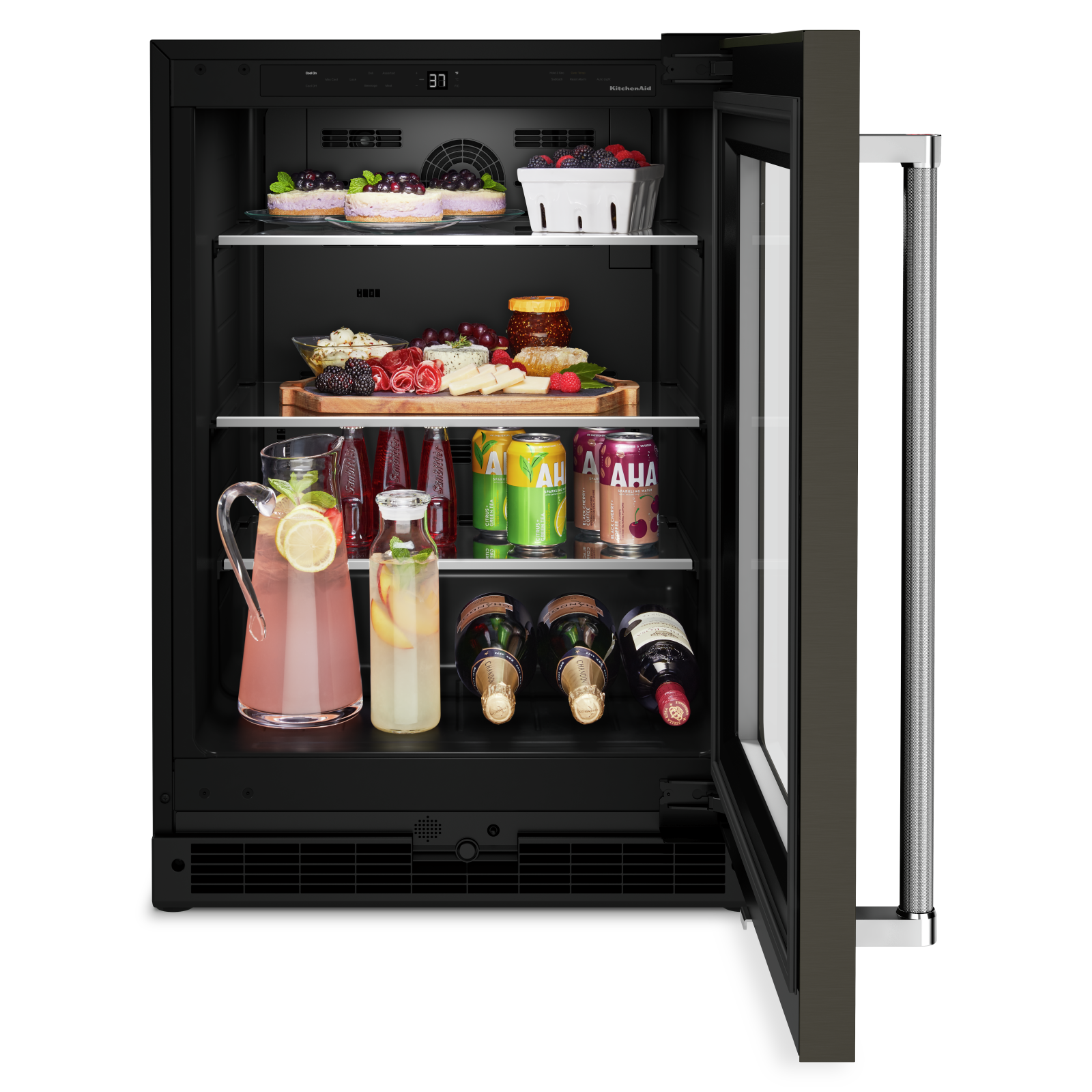 KitchenAid - 23.875 Inch 5.2 cu. ft Undercounter Refrigerator in Black Stainless - KURR314KBS