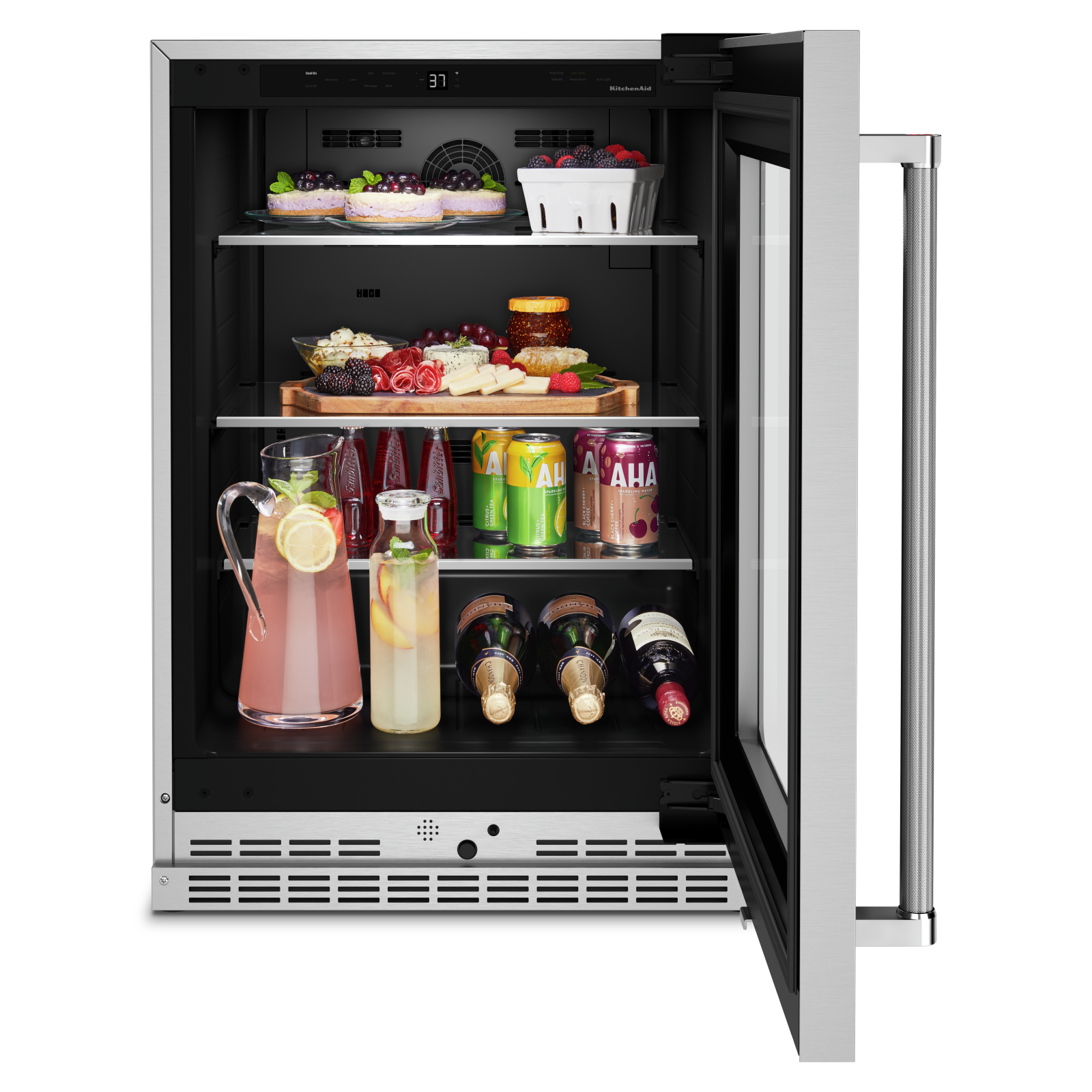 KitchenAid - 23.875 Inch 5.2 cu. ft Undercounter Refrigerator in Stainless - KURR314KSS
