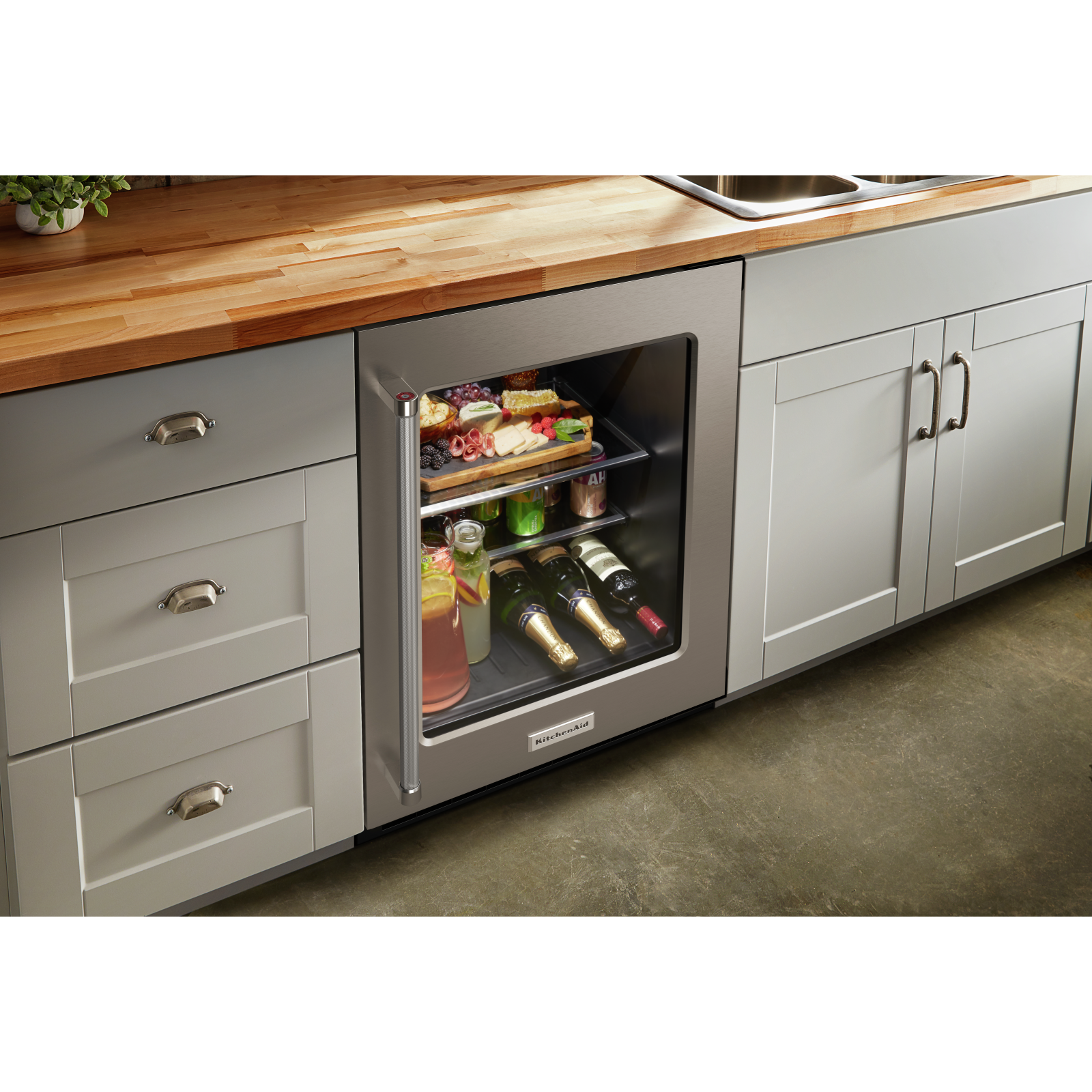 KitchenAid - 23.875 Inch 5.2 cu. ft Undercounter Refrigerator in Stainless - KURR314KSS