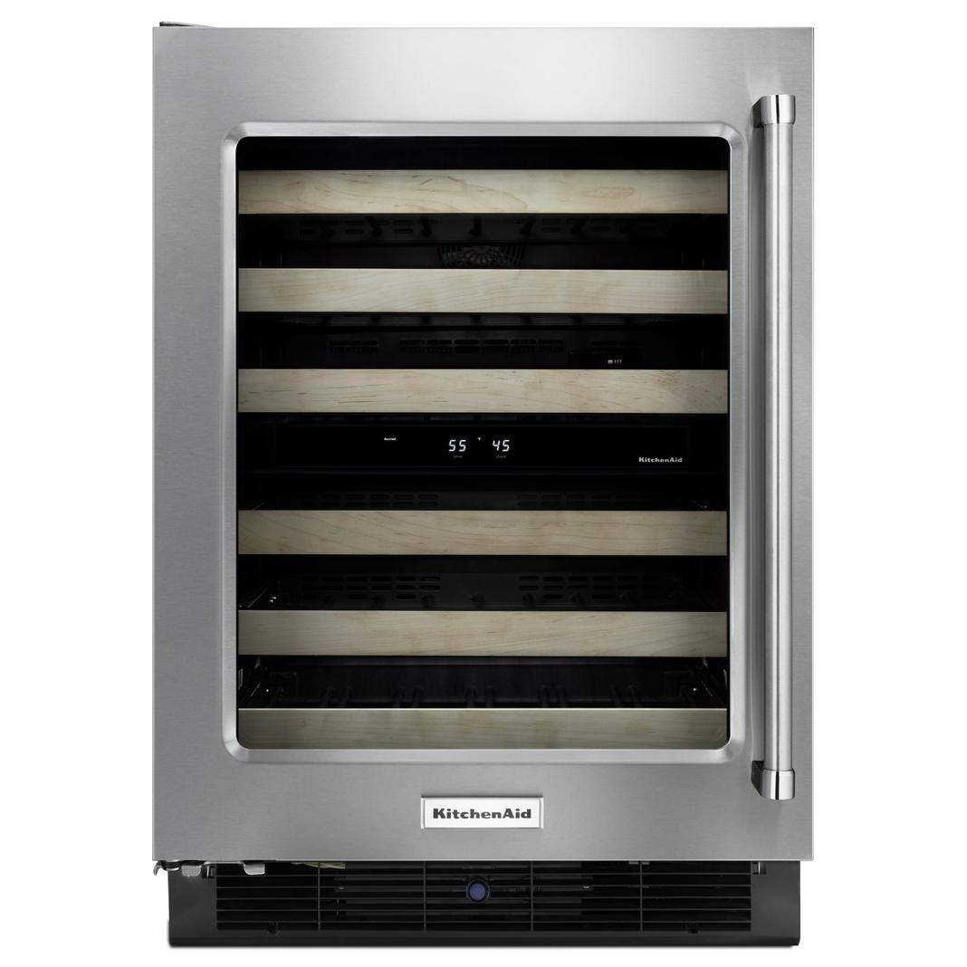 KitchenAid - 23.75 Inch 4.7 cu. ft Wine Cellar Refrigerator in Stainless - KUWL204ESB
