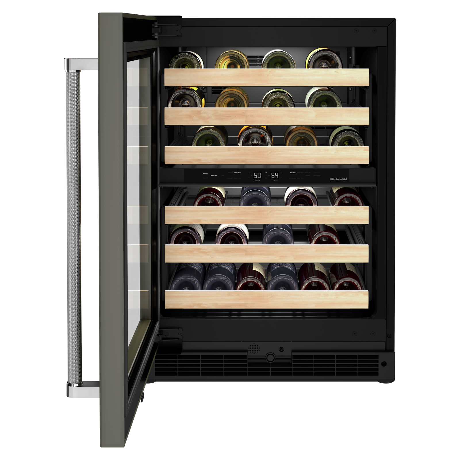 KitchenAid - 23.875 Inch 4.97 cu. ft Undercounter Wine Fridge Refrigerator in Panel Ready - KUWL214KPA