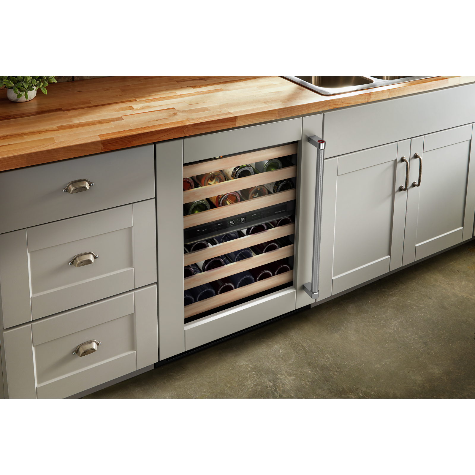 KitchenAid - 23.875 Inch 4.97 cu. ft Undercounter Wine Fridge Refrigerator in Panel Ready - KUWL214KPA