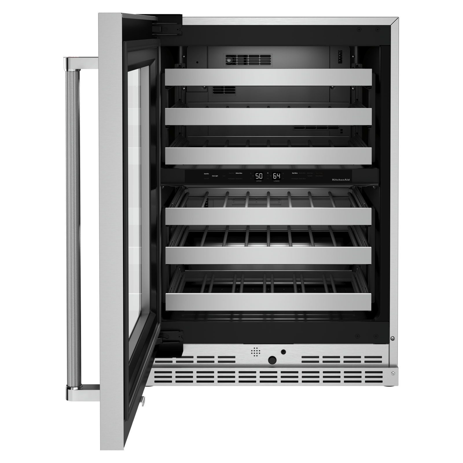 KitchenAid - 23.875 Inch 4.97 cu. ft Undercounter Wine Fridge Refrigerator in Stainless - KUWL314KSS