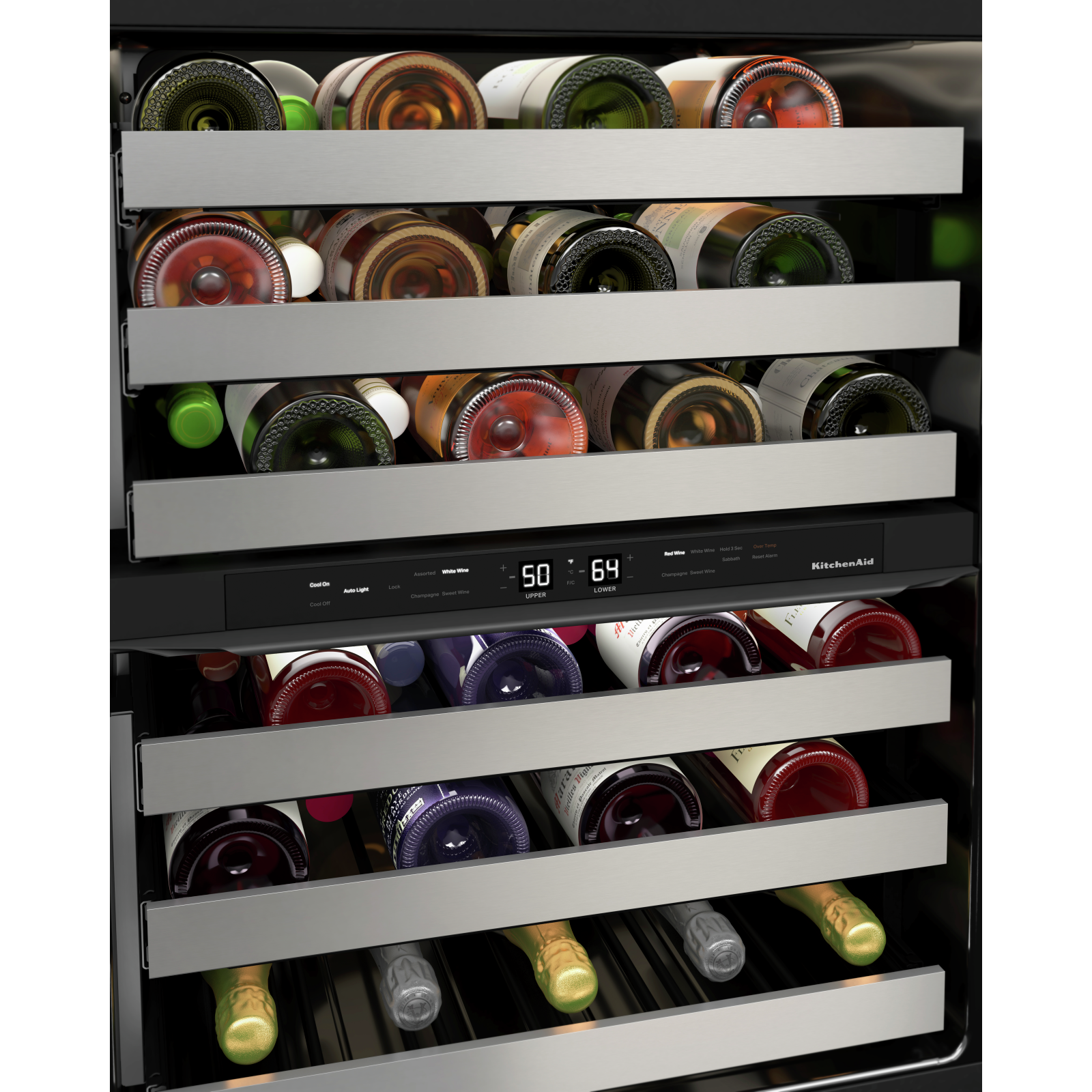 KitchenAid - 23.875 Inch 4.97 cu. ft Undercounter Wine Fridge Refrigerator in Stainless - KUWL314KSS