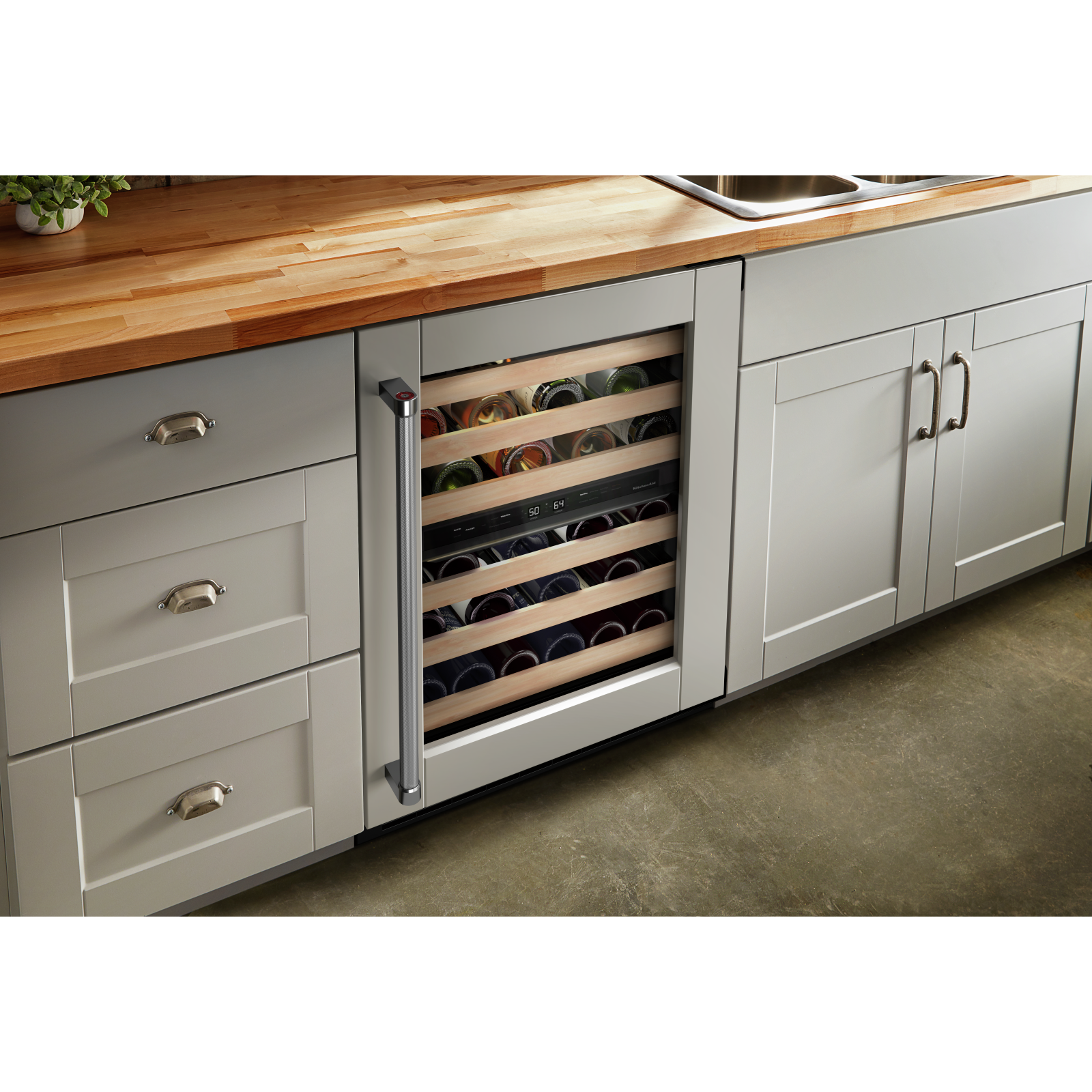 KitchenAid - 23.875 Inch 4.97 cu. ft Undercounter Wine Fridge Refrigerator in Panel Ready - KUWR214KPA