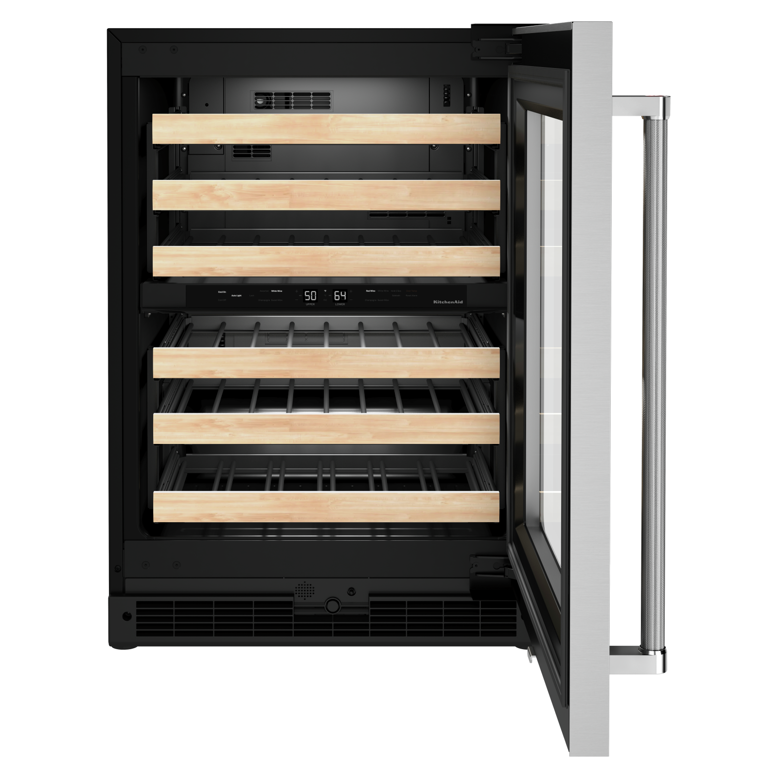 KitchenAid - 23.875 Inch 4.97 cu. ft Undercounter Wine Fridge Refrigerator in Stainless - KUWR214KSB