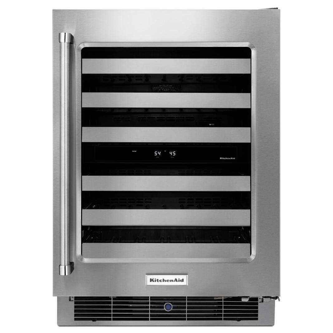 KitchenAid - 23.75 Inch 4.7 cu. ft Wine Cellar Refrigerator in Stainless - KUWR304ESS