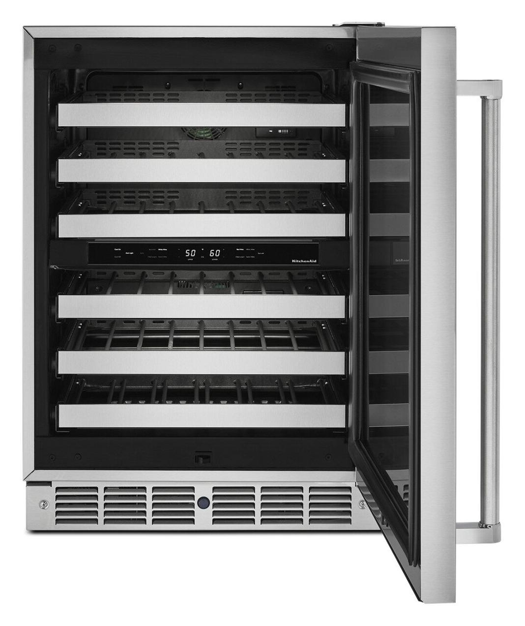 KitchenAid - 23.75 Inch 4.7 cu. ft Wine Cellar Refrigerator in Stainless - KUWR304ESS