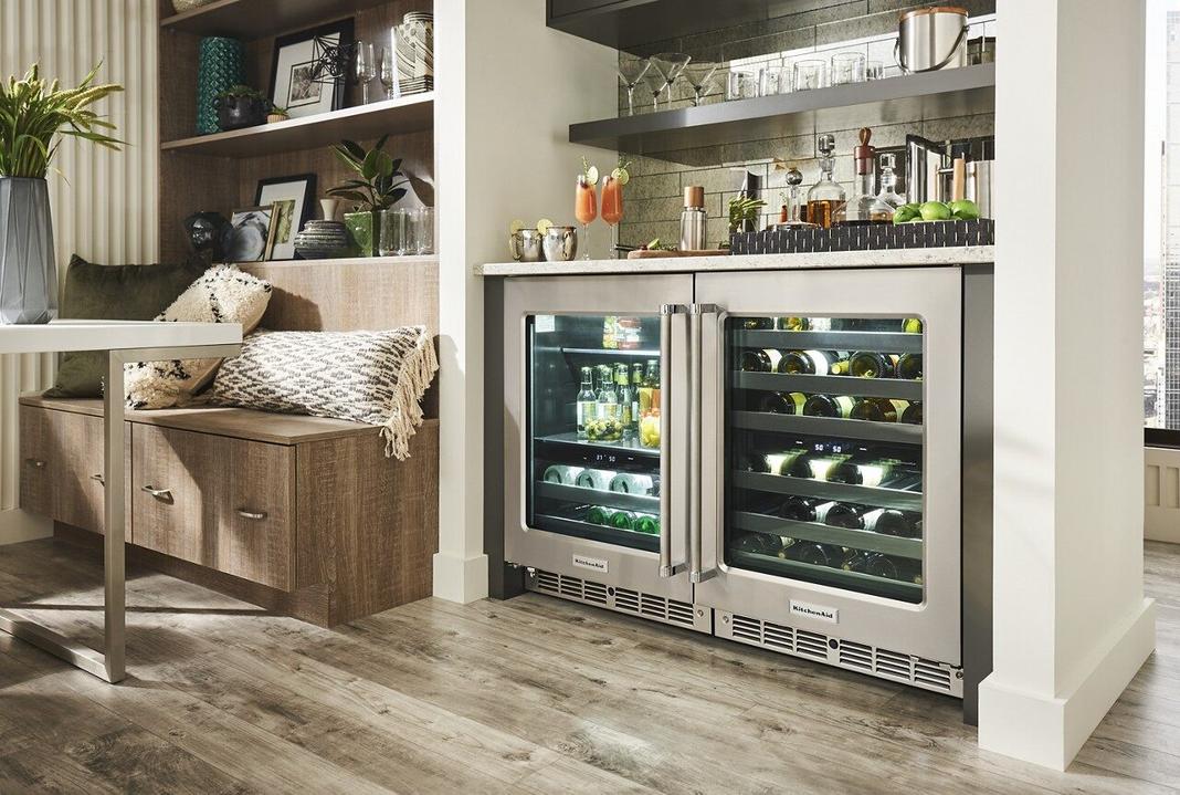 KitchenAid - 23.75 Inch 4.7 cu. ft Wine Cellar Refrigerator in Stainless - KUWR304ESS