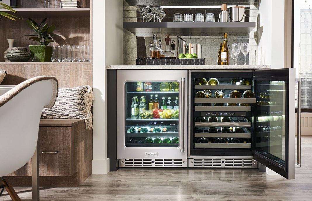 KitchenAid - 23.75 Inch 4.7 cu. ft Wine Cellar Refrigerator in Stainless - KUWR304ESS