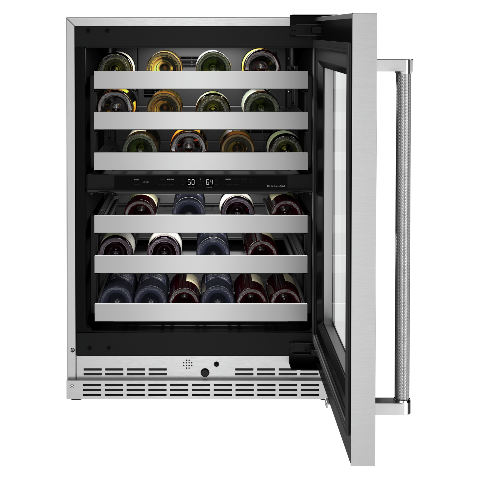 KitchenAid - 23.875 Inch 4.97 cu. ft Undercounter Wine Fridge Refrigerator in Stainless - KUWR314KSS