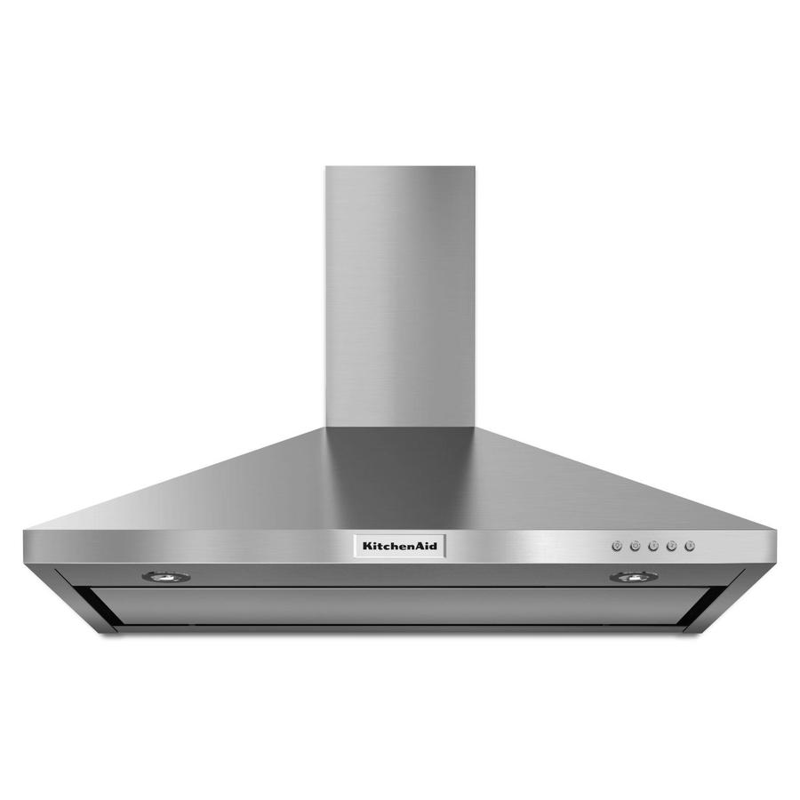 KitchenAid - 36 Inch 400 CFM Wall Mount and Chimney Range Vent in Stainless - KVWB406DSS