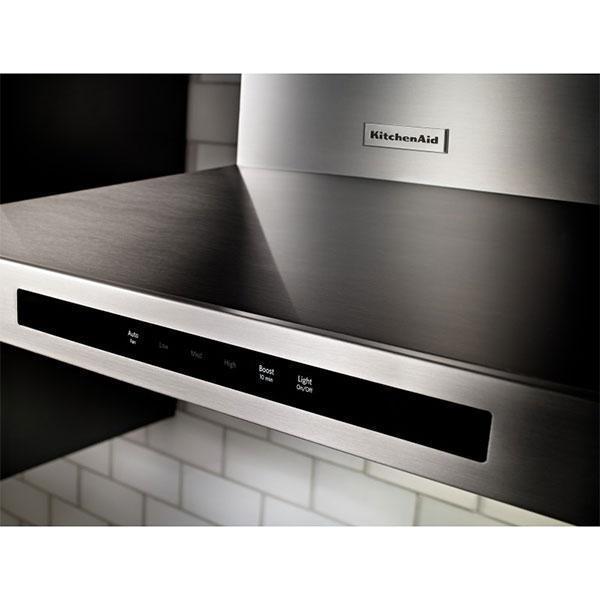 KitchenAid - 36 Inch 600 CFM Wall Mount and Chimney Range Vent in Stainless - KVWB606DSS