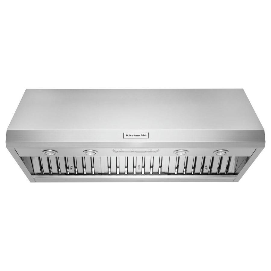 KitchenAid - 48 Inch 1170 CFM Wall Mount and Chimney Range Vent in Stainless - KVWC908JSS