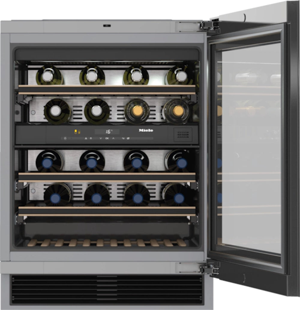 Miele - 23.6 Inch 34 Bottles cu. ft Wine Fridge Refrigerator in Black - KWT6322UG