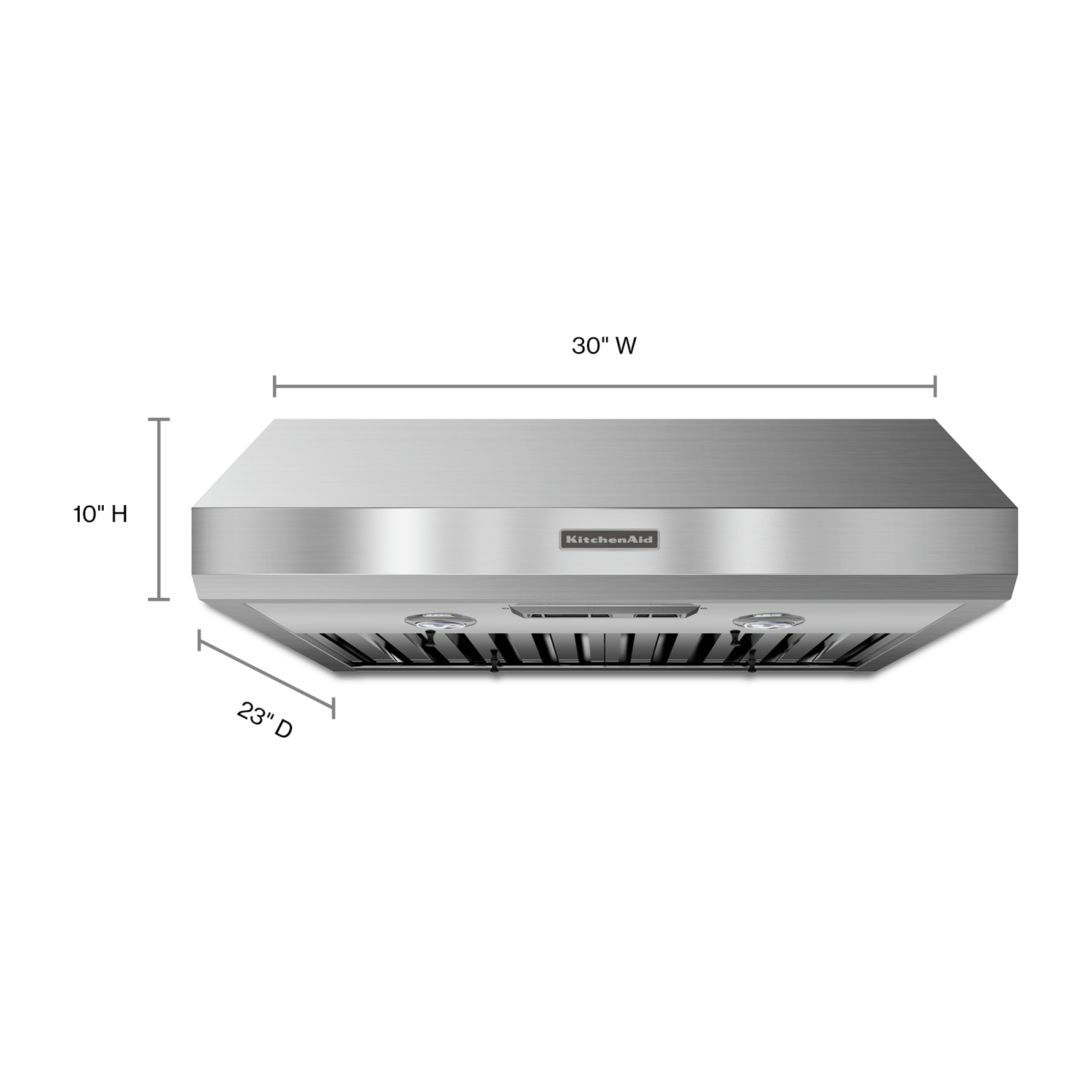 KitchenAid - 30 Inch 600 CFM Under Cabinet Range Vent in Stainless - KXU8030YSS