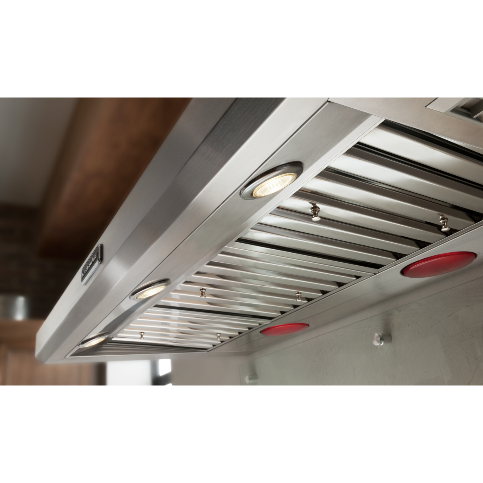 KitchenAid - 48 Inch 1200 CFM Wall Mount and Chimney Range Vent in Stainless - KXW9748YSS