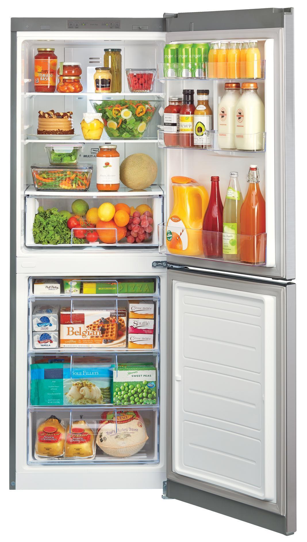 LG - 23.5 Inch 10.1 cu. ft Bottom Mount Refrigerator in Silver - LBNC10551V