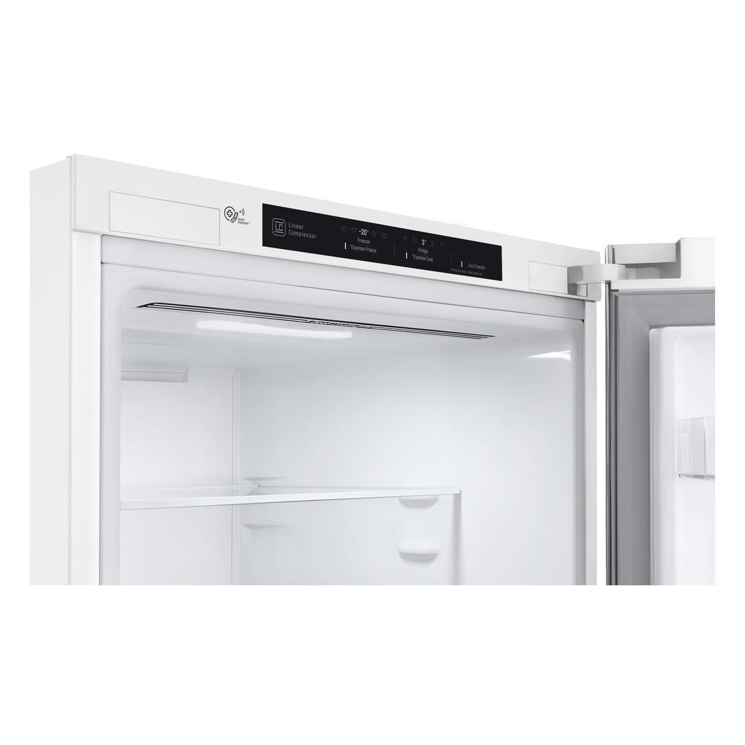 LG - 23.5 Inch 11.9 cu. ft Bottom Mount Refrigerator in White - LBNC12231W