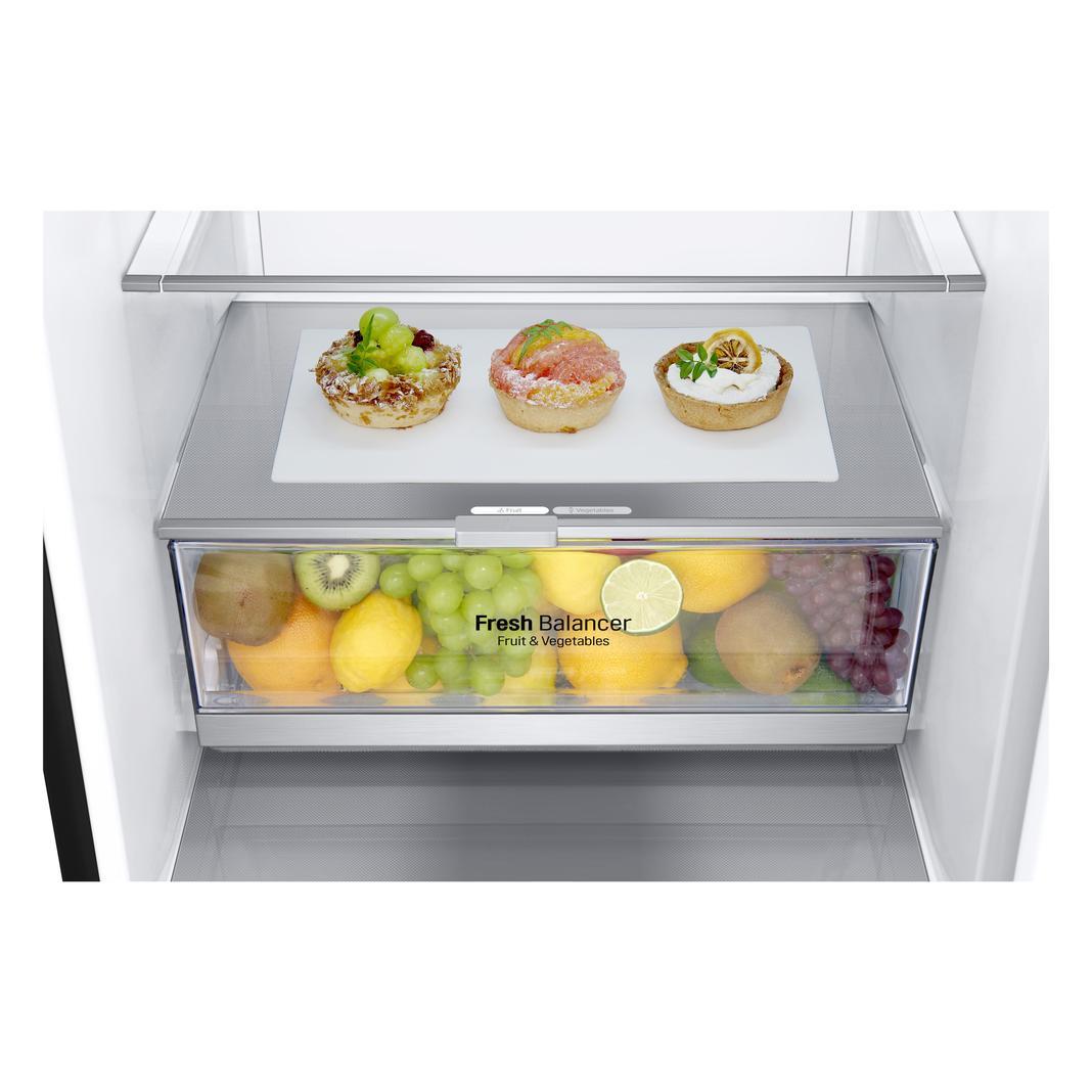 LG - 23.4 Inch 11.9 cu. ft Bottom Mount Refrigerator in Black - LBNC12241P