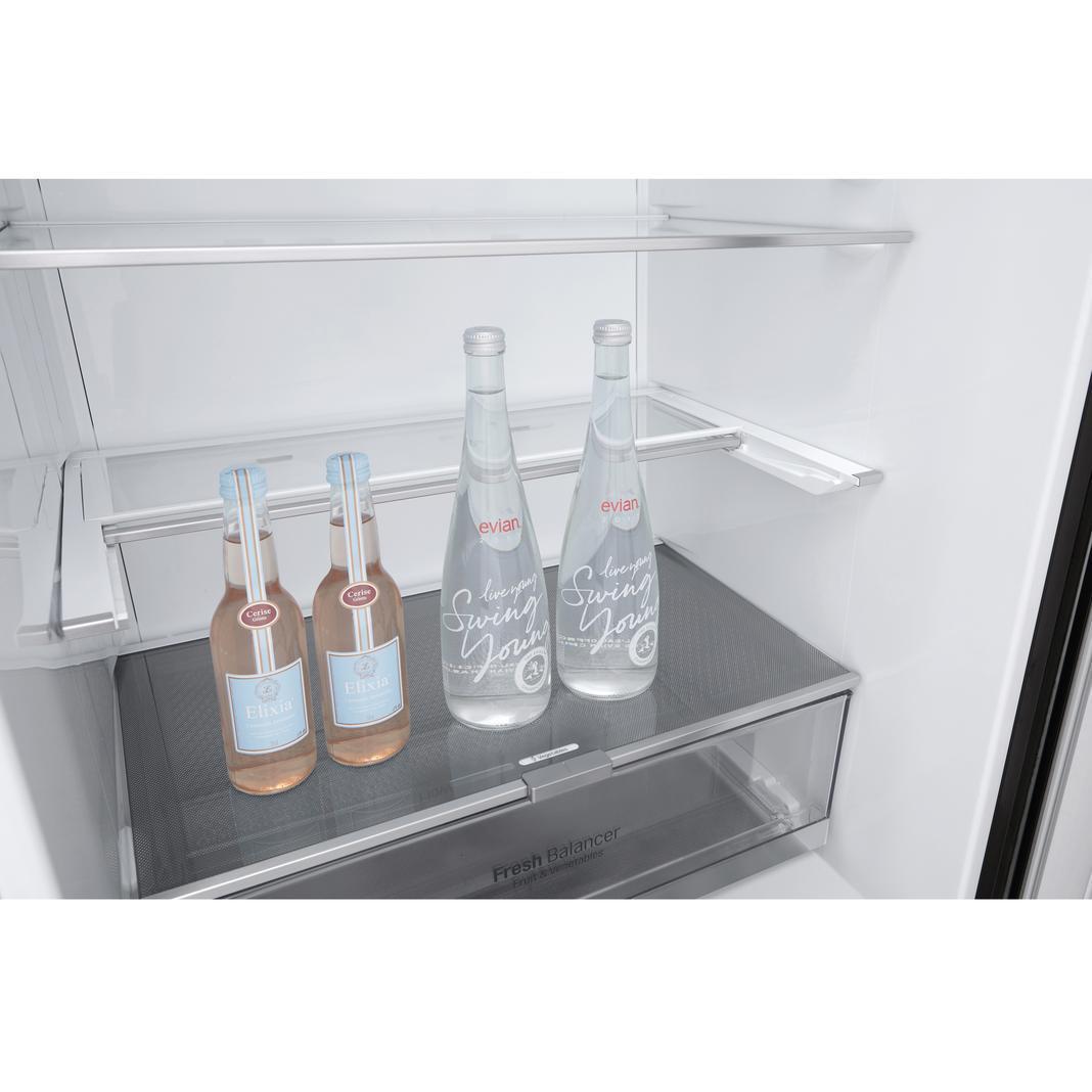 LG - 27.6 Inch 14.7 cu. ft Bottom Mount Refrigerator in Black - LBNC15231P