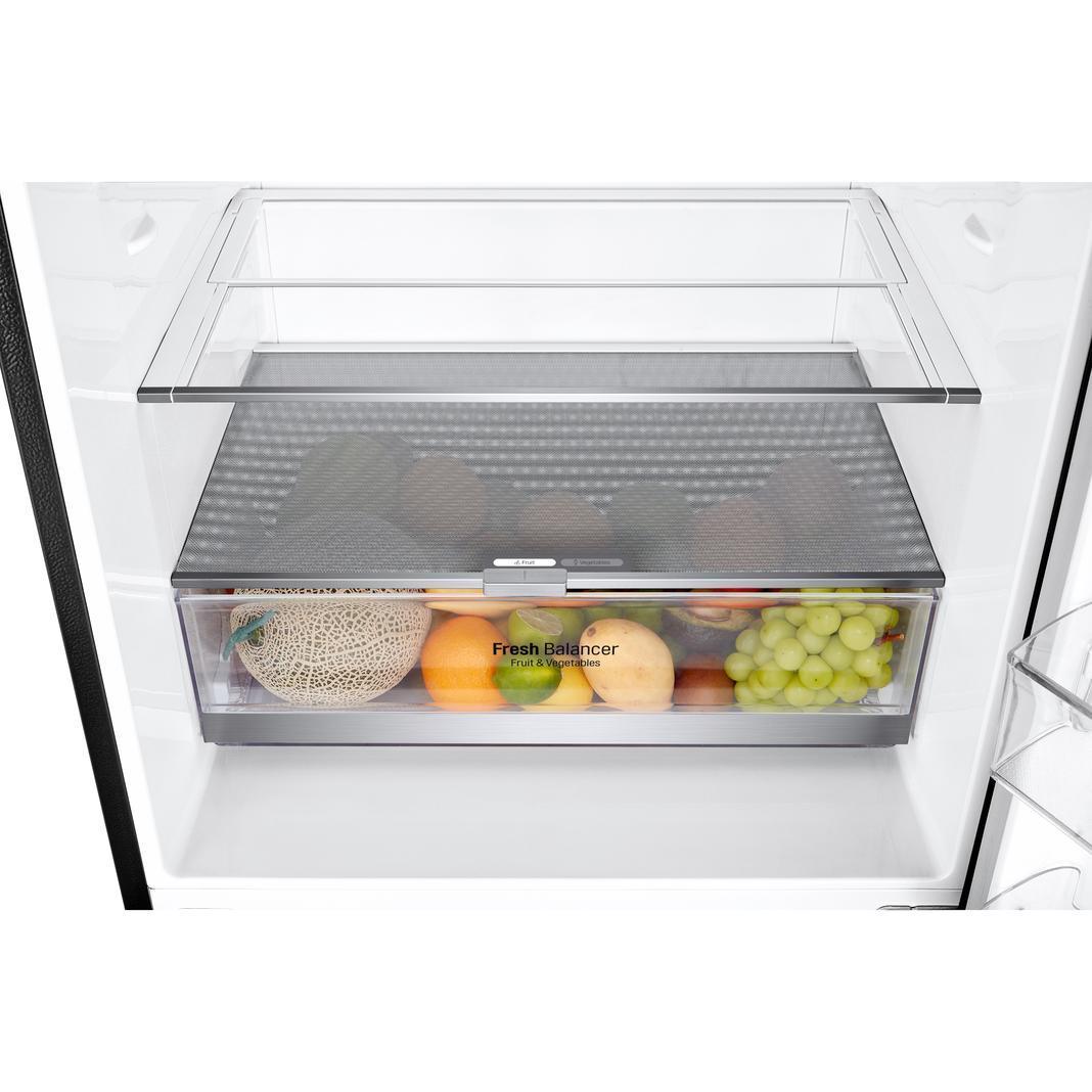 LG - 27.6 Inch 14.7 cu. ft Bottom Mount Refrigerator in Black - LBNC15231P