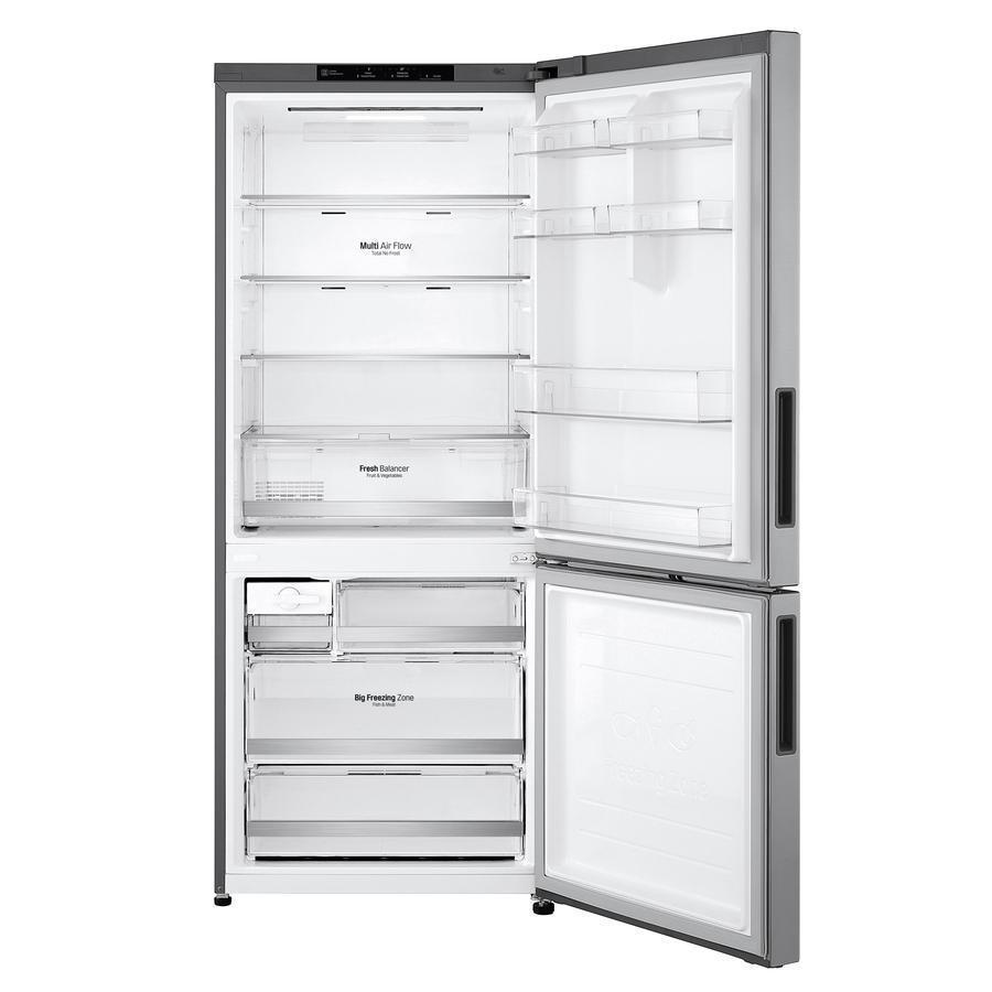 LG - 27.6 Inch 14.7 cu. ft Bottom Mount Refrigerator in Silver - LBNC15231V