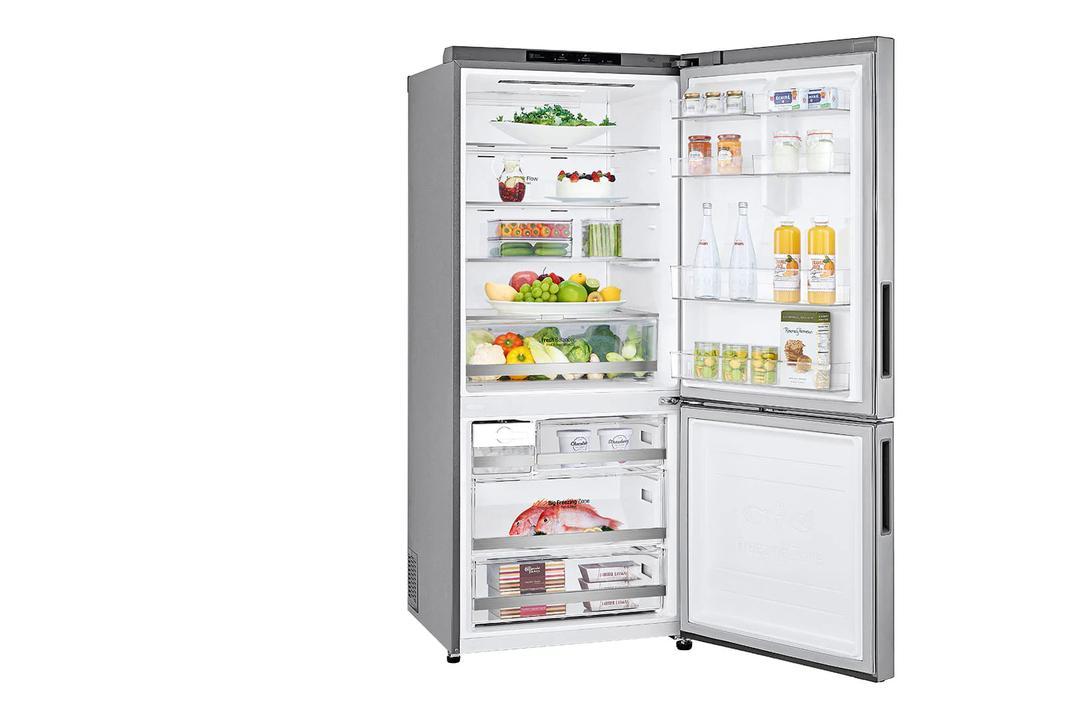 LG - 27.375 Inch 14.7 cu. ft Bottom Mount Refrigerator in Silver - LBNC15251V