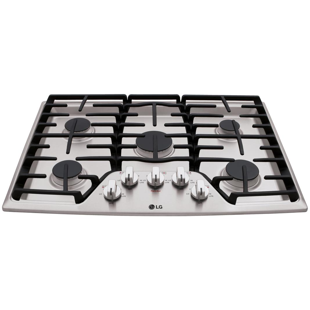 LG - 30 inch wide Gas Cooktop in Stainless - LCG3011ST