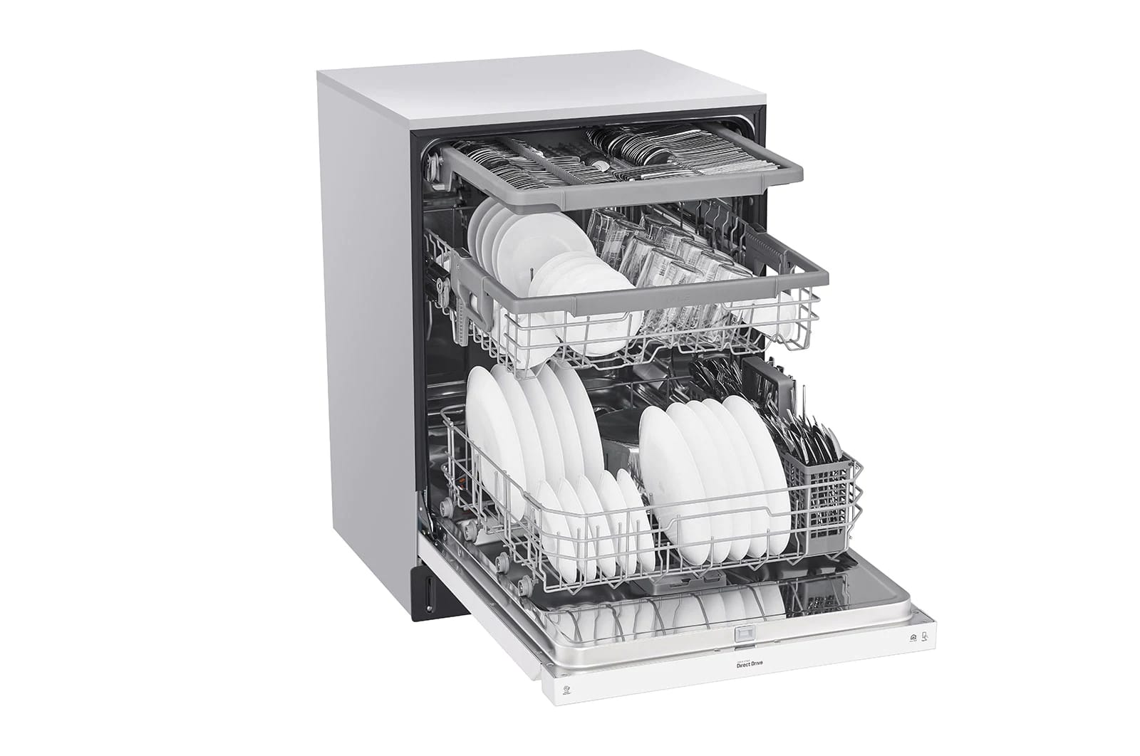 LG - 48 dBA Built In Dishwasher in White - LDFN4542W