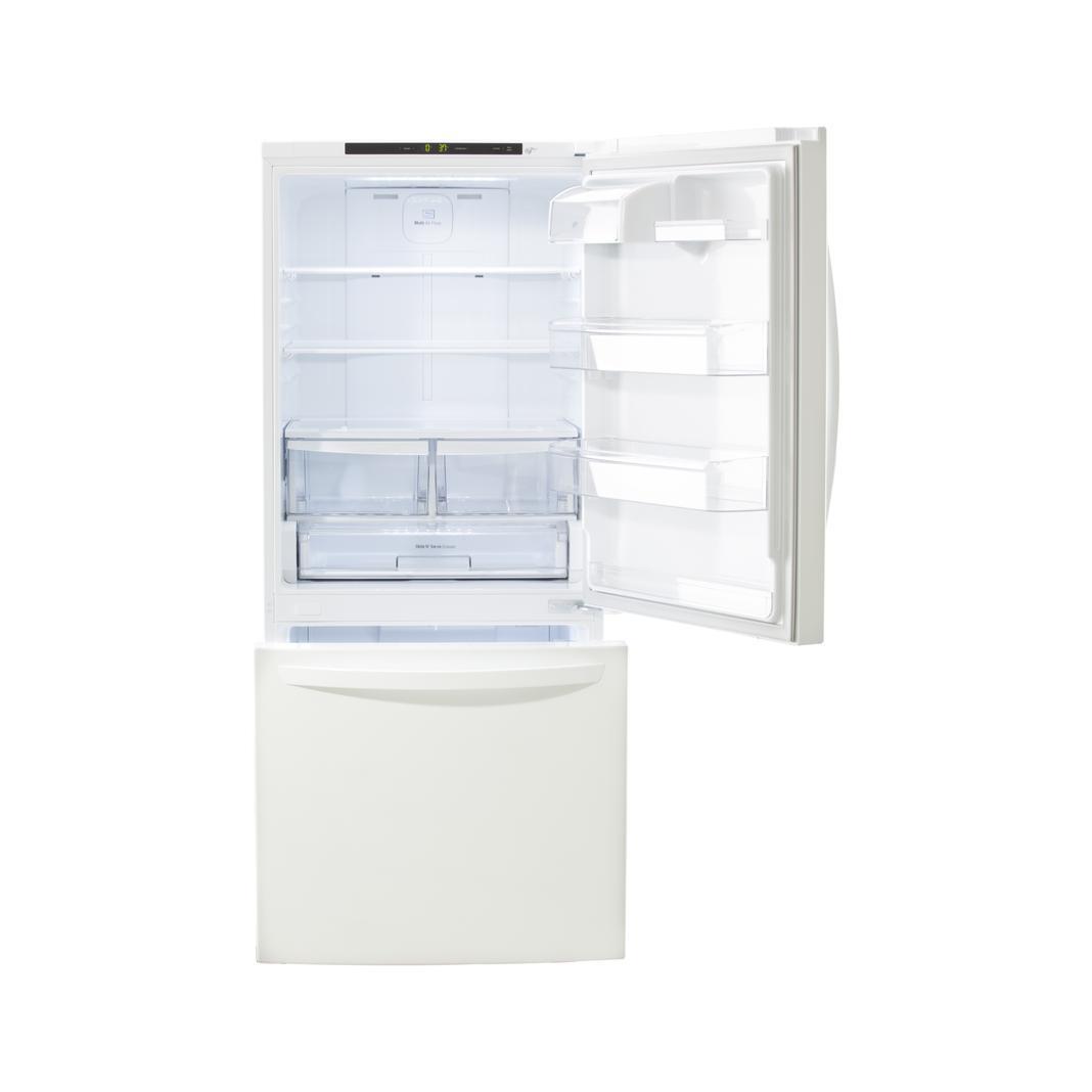 LG - 29.8 Inch 22.1 cu. ft Bottom Mount Refrigerator in White - LDNS22220W