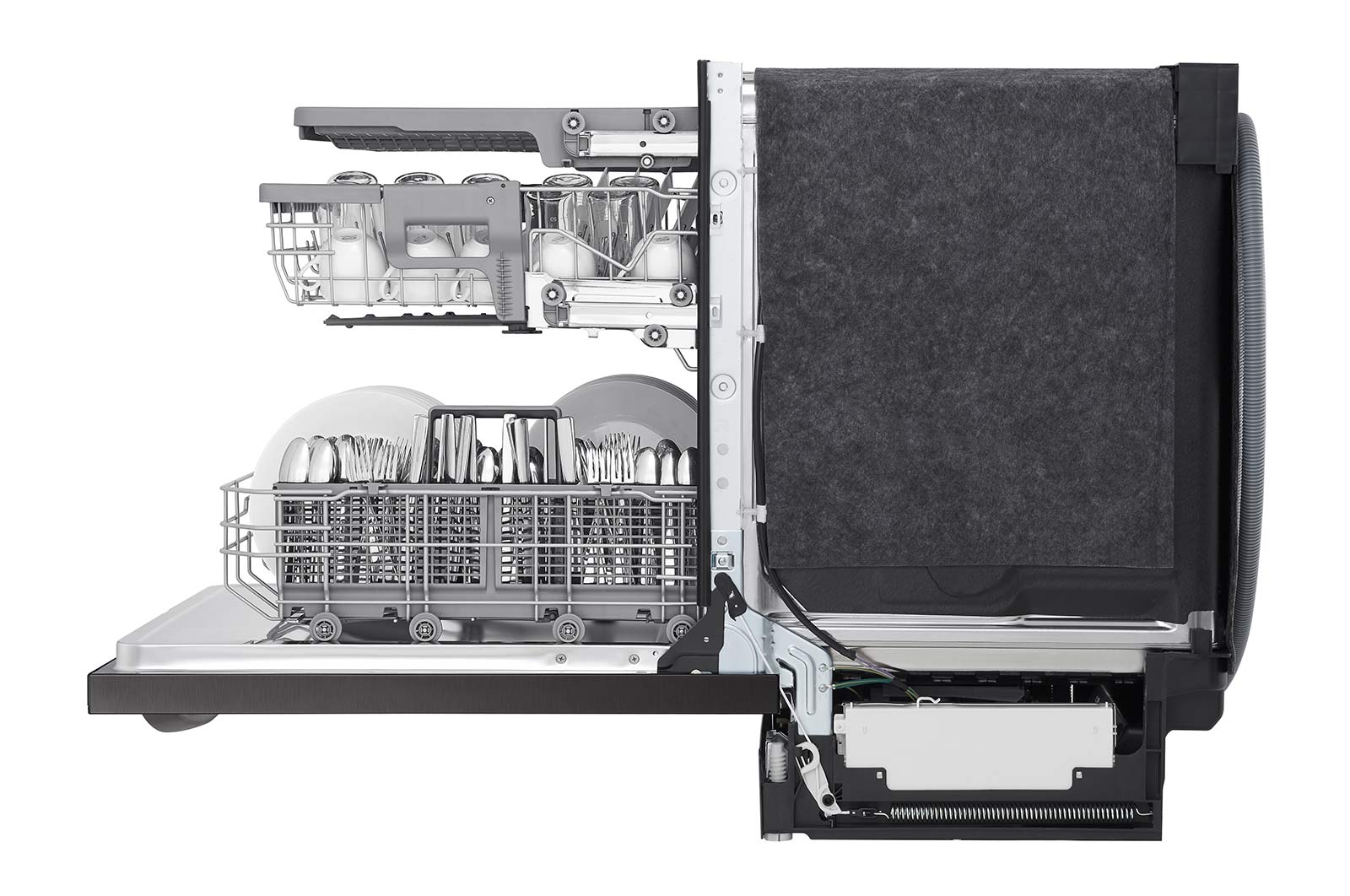 LG - 46 dBA Built In Dishwasher in Black Stainless - LDTS5552D