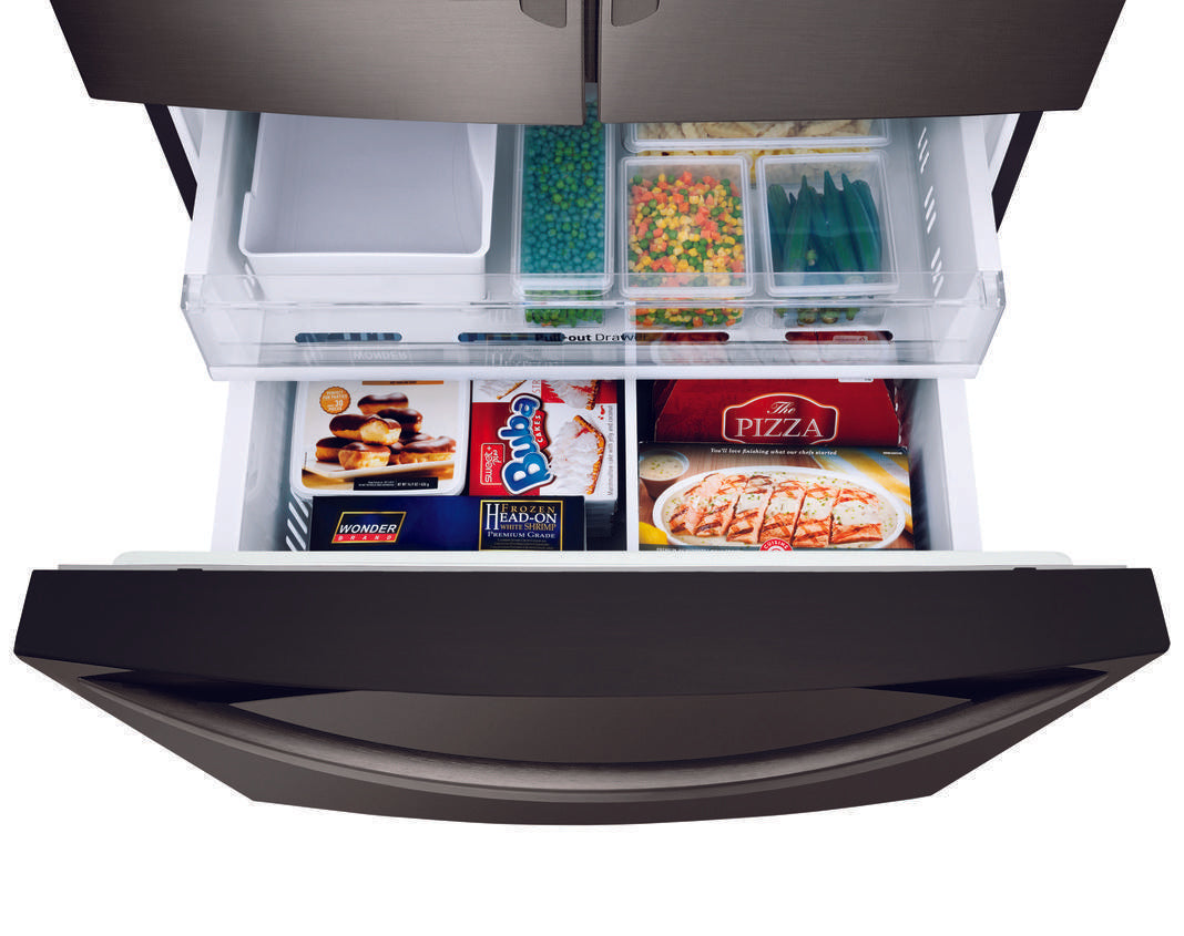 LG - 35.8 Inch 22.1 cu. ft French Door Refrigerator in Black Stainless - LFXC22526D