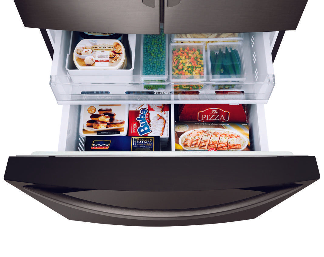 LG - 35.8 Inch 27.9 cu. ft French Door Refrigerator in Black Stainless - LFXS28968D