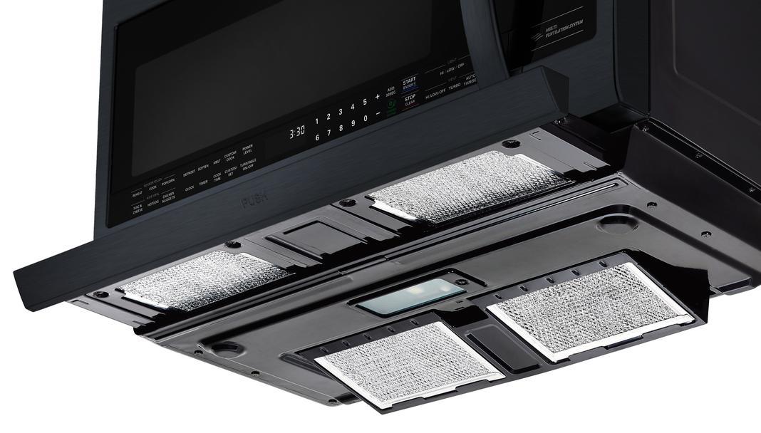 LG - 2.2 cu. Ft Over the range Microwave in Matte Black - LMV2257BM