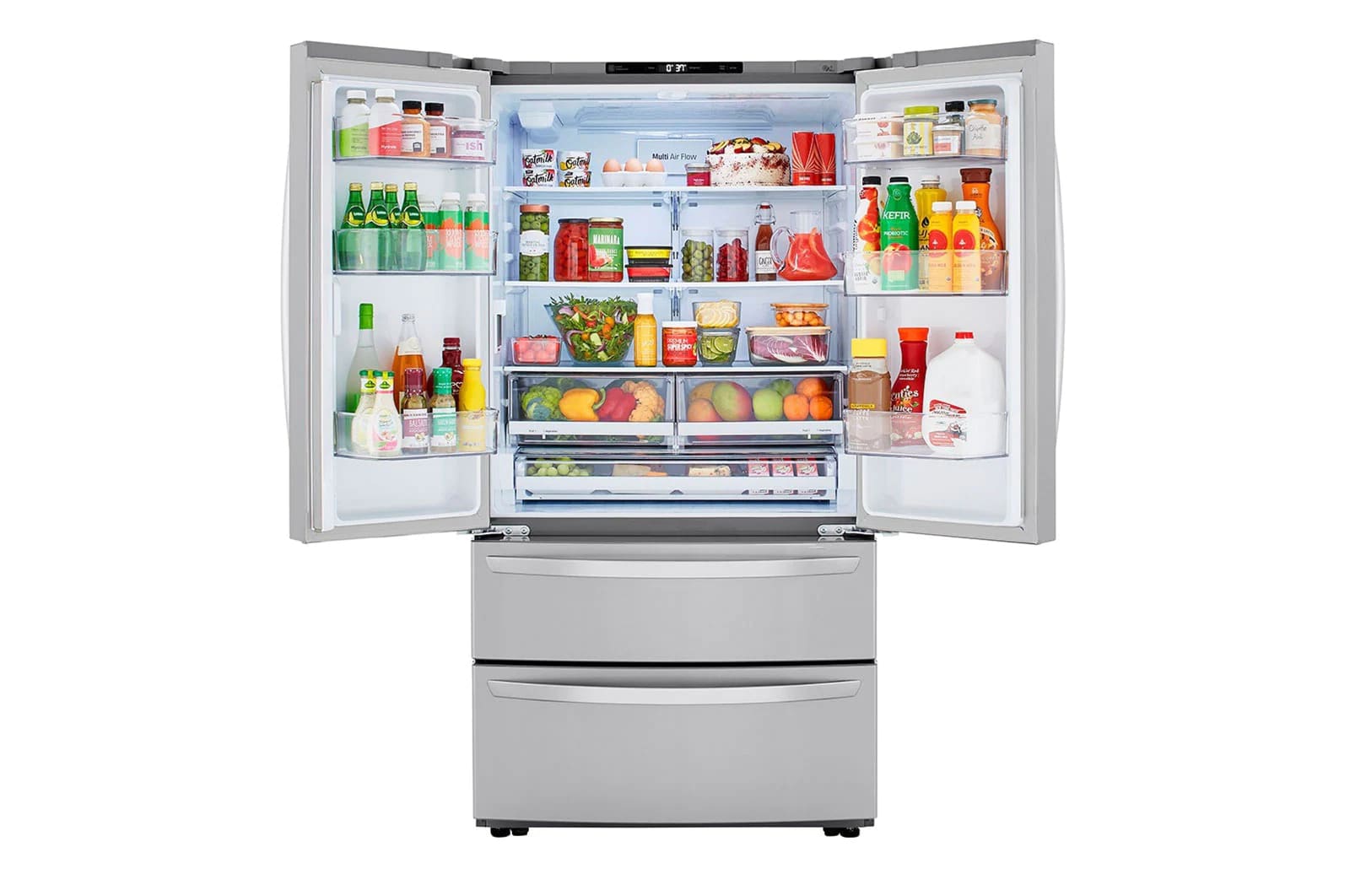 LG - 35.75 Inch 22.7 cu. ft French Door Refrigerator in Stainless - LMWC23626S