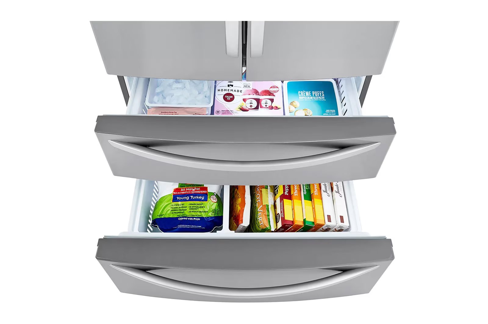 LG - 35.75 Inch 22.7 cu. ft French Door Refrigerator in Stainless - LMWC23626S