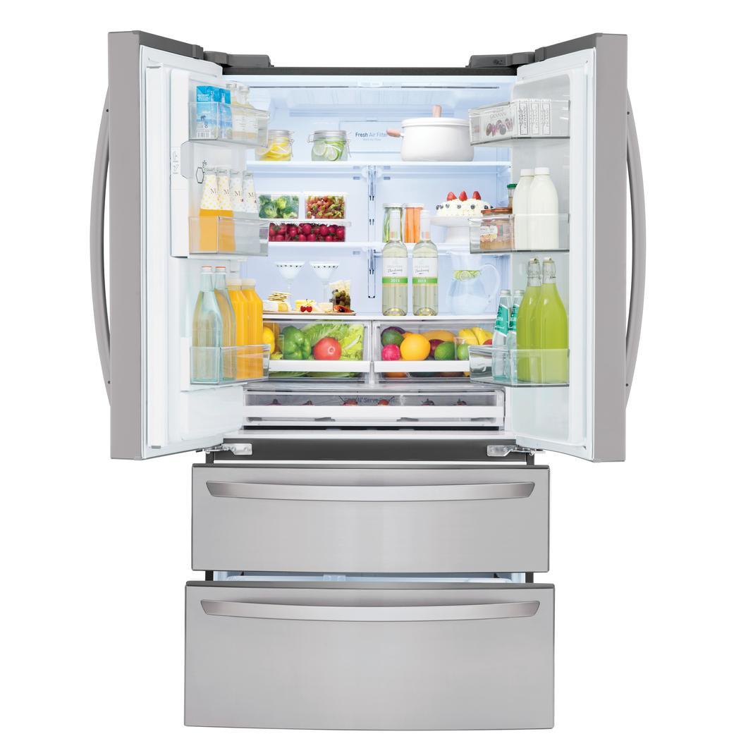 LG - 35.8 Inch 27.8 cu. ft French Door Refrigerator in Stainless - LMXS28626S