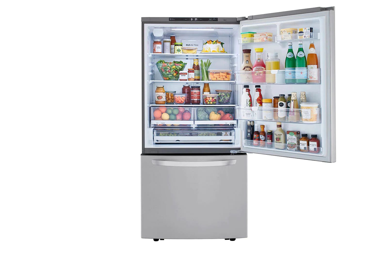 LG - 32.75 Inch 25.5 cu. ft Bottom Mount Refrigerator in Stainless - LRDCS2603S