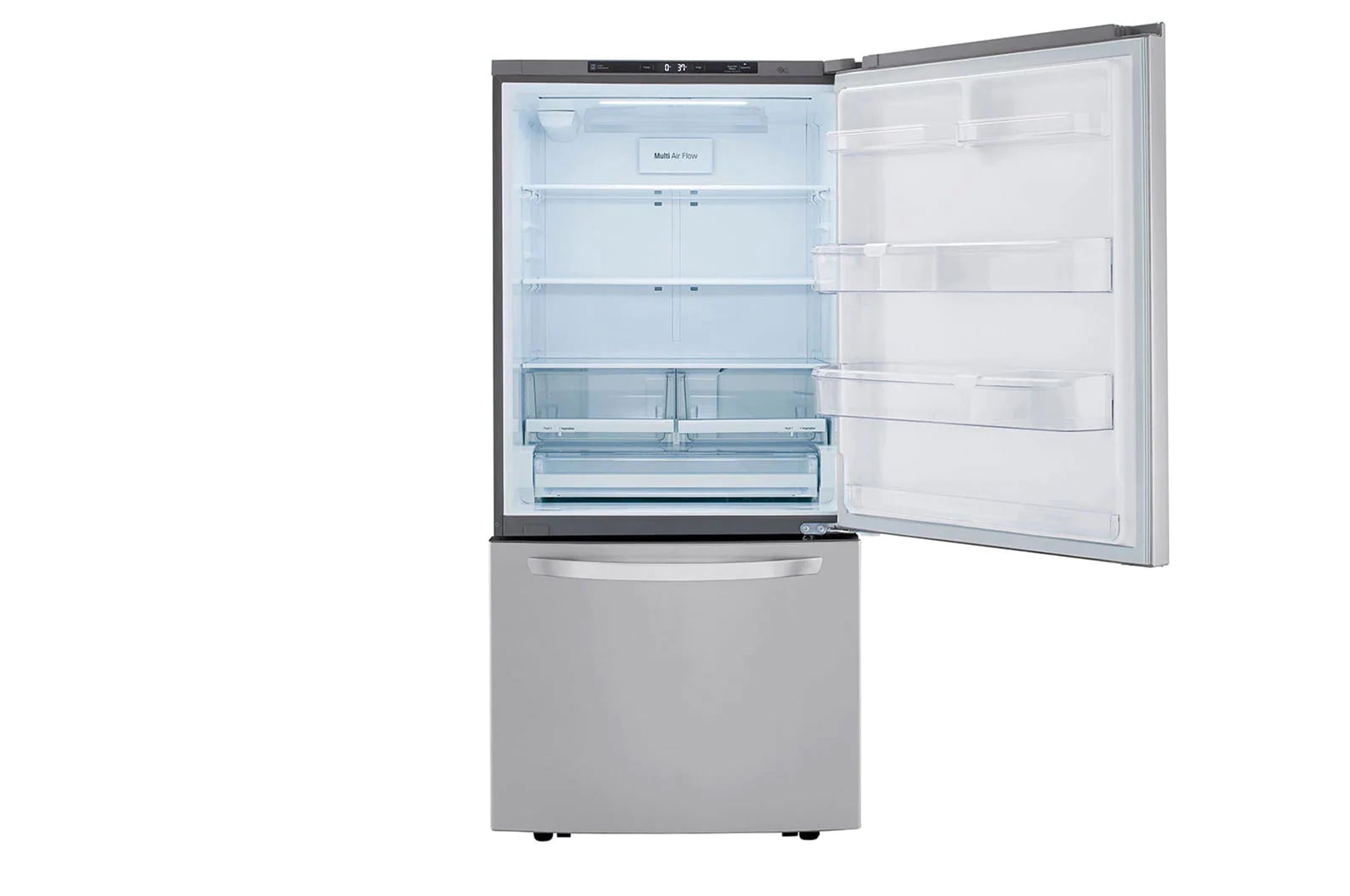 LG - 32.75 Inch 25.5 cu. ft Bottom Mount Refrigerator in Stainless - LRDCS2603S