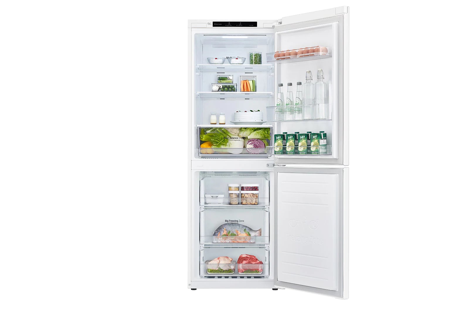 LG - 23.5 Inch 10.8 cu. ft Bottom Mount Refrigerator in White - LRDNC1004W