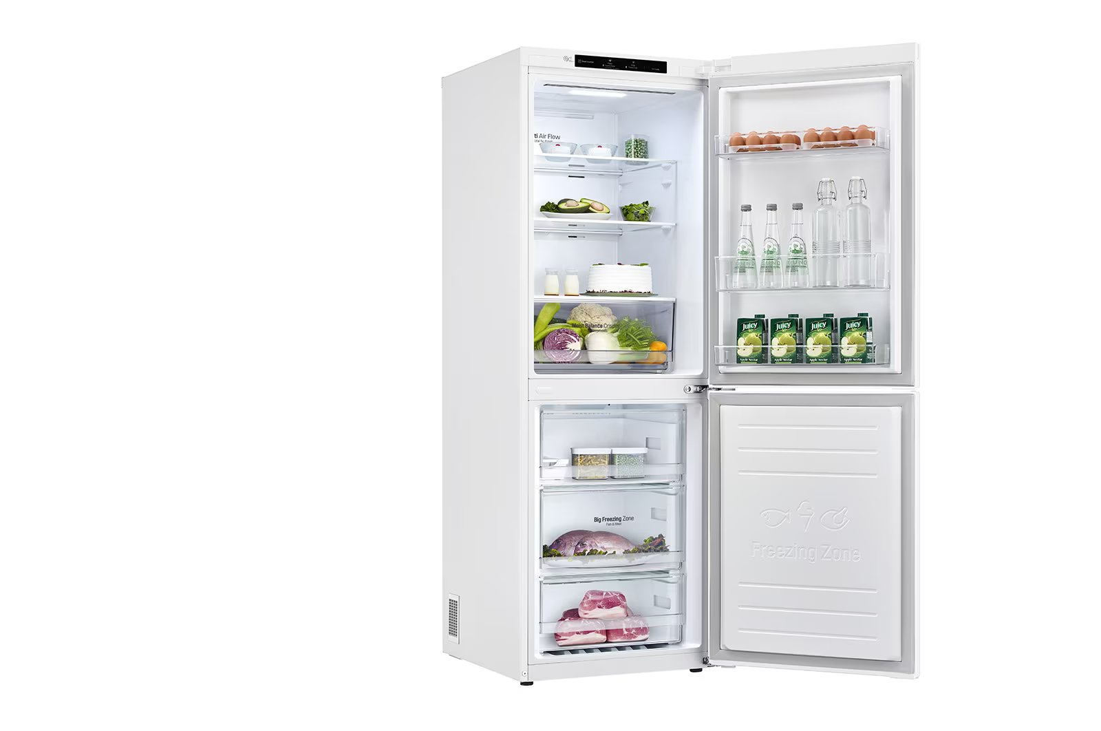 LG - 23.5 Inch 10.8 cu. ft Bottom Mount Refrigerator in White - LRDNC1004W