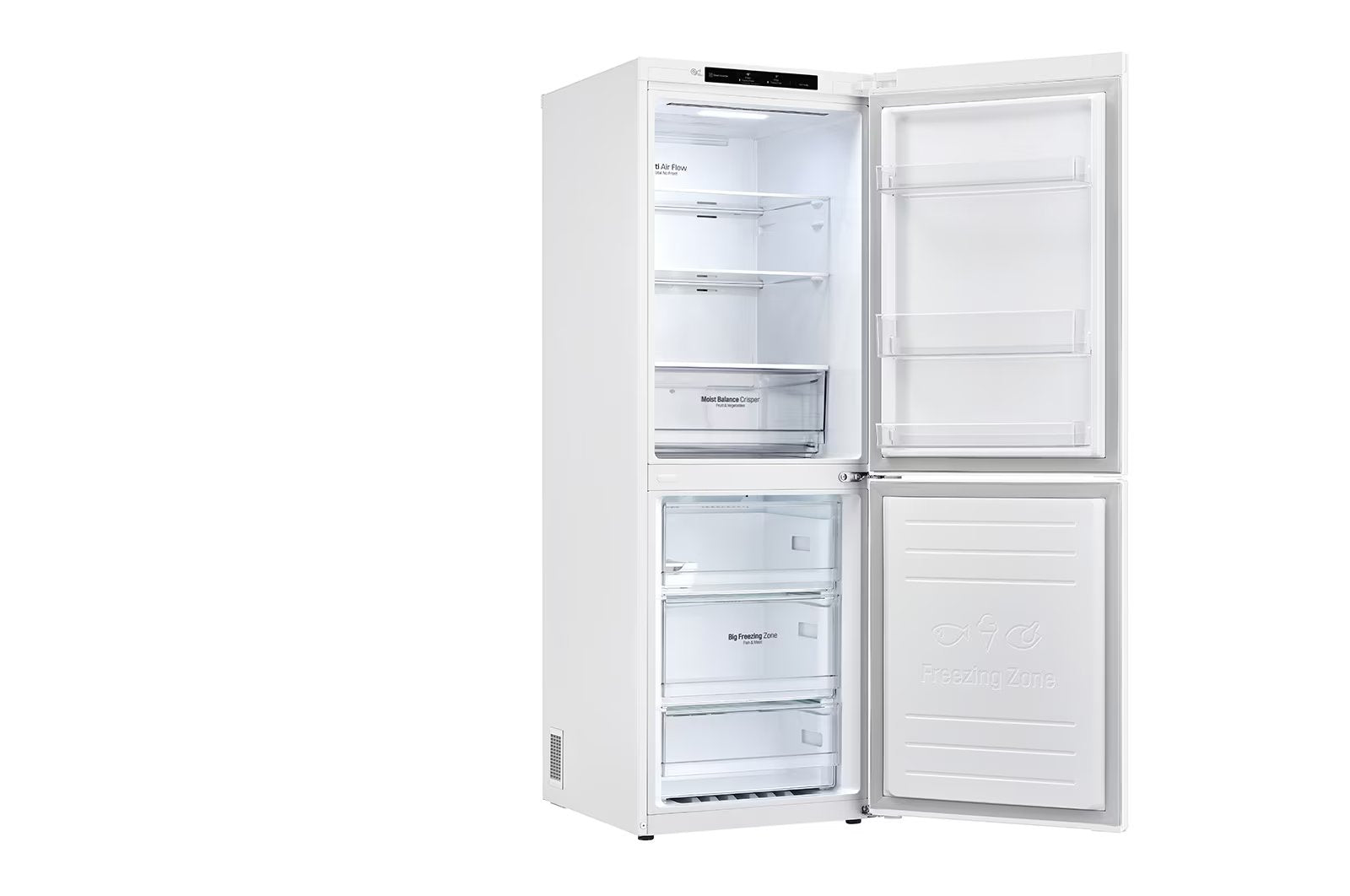 LG - 23.5 Inch 10.8 cu. ft Bottom Mount Refrigerator in White - LRDNC1004W