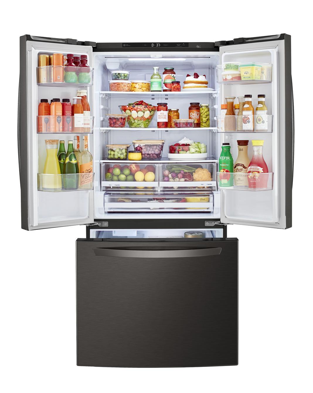 LG - 32.8 Inch 25.1 cu. ft French Door Refrigerator in Black Stainless - LRFCS2503D