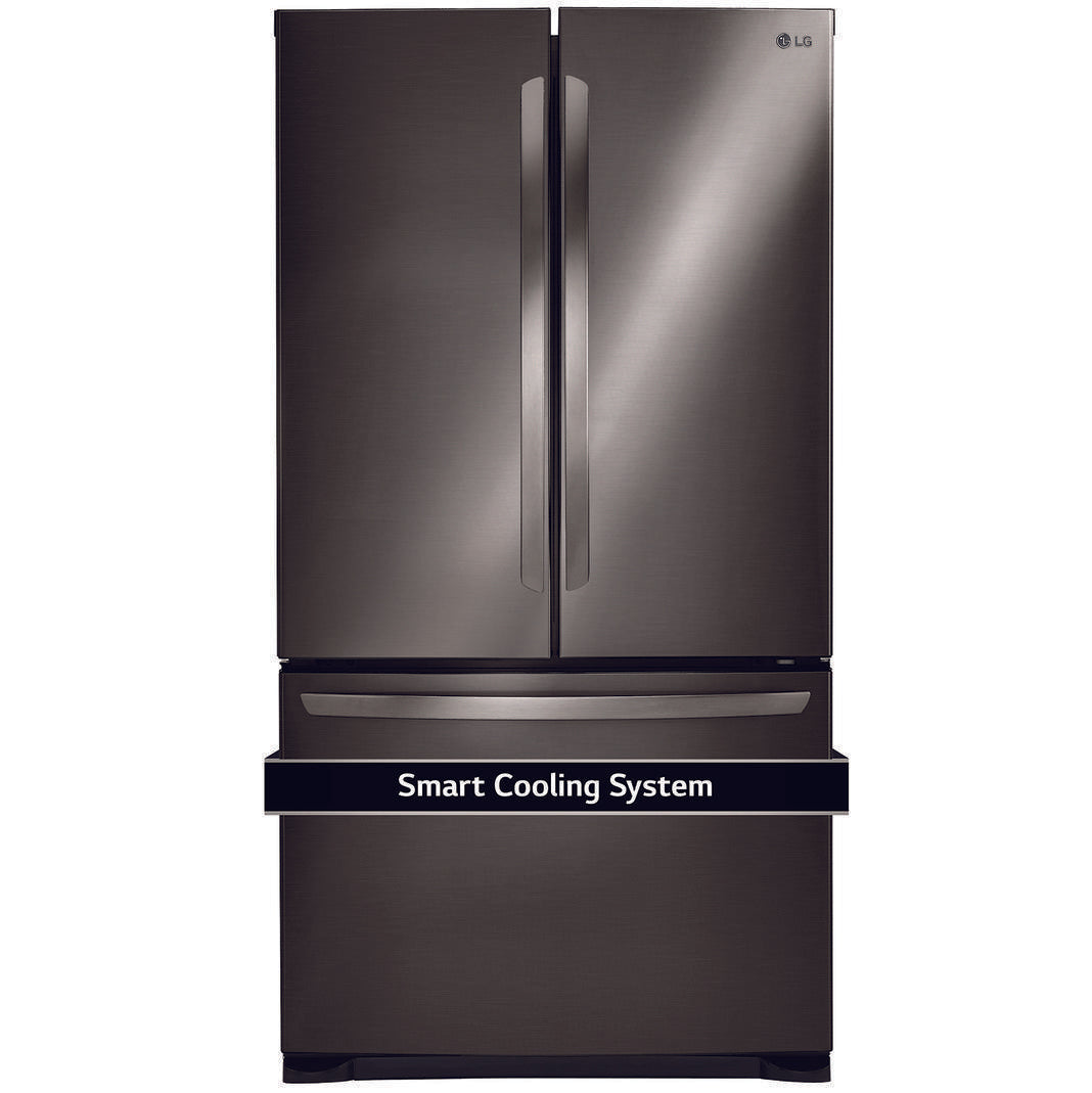 LG - 29.8 Inch 21.8 cu. ft French Door Refrigerator in Black Stainless - LRFNS2200D