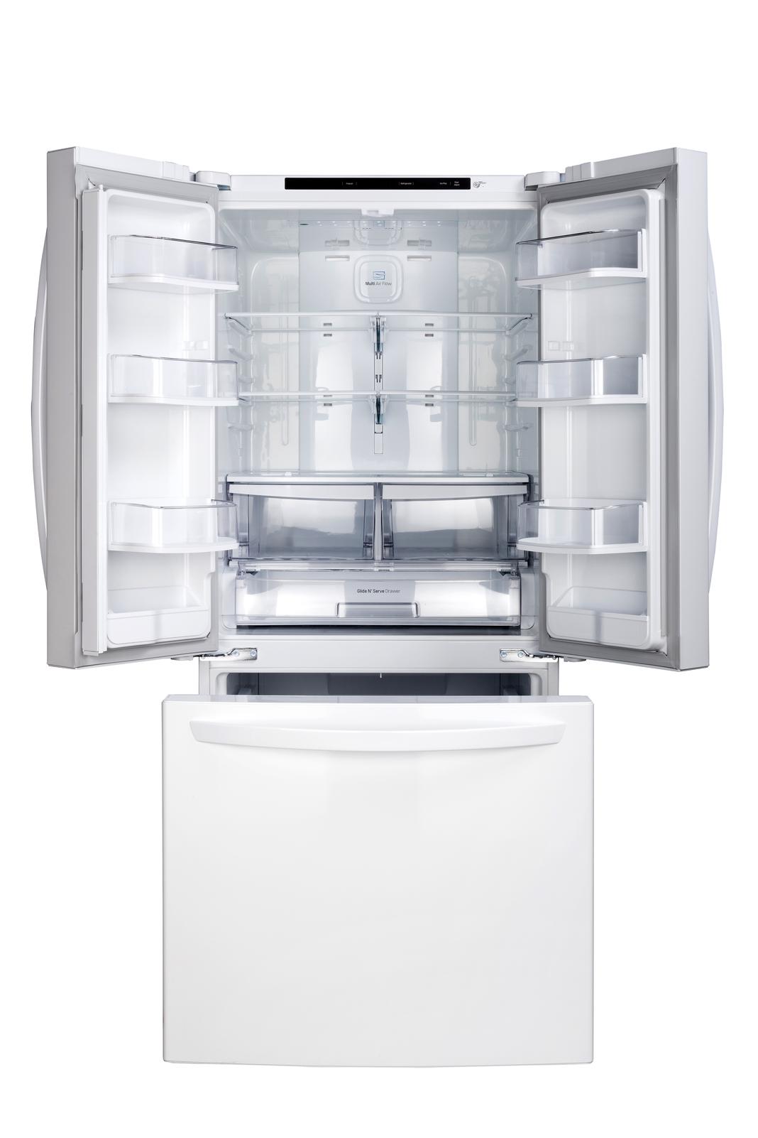 LG - 29.8 Inch 21.8 cu. ft French Door Refrigerator in White - LRFNS2200W